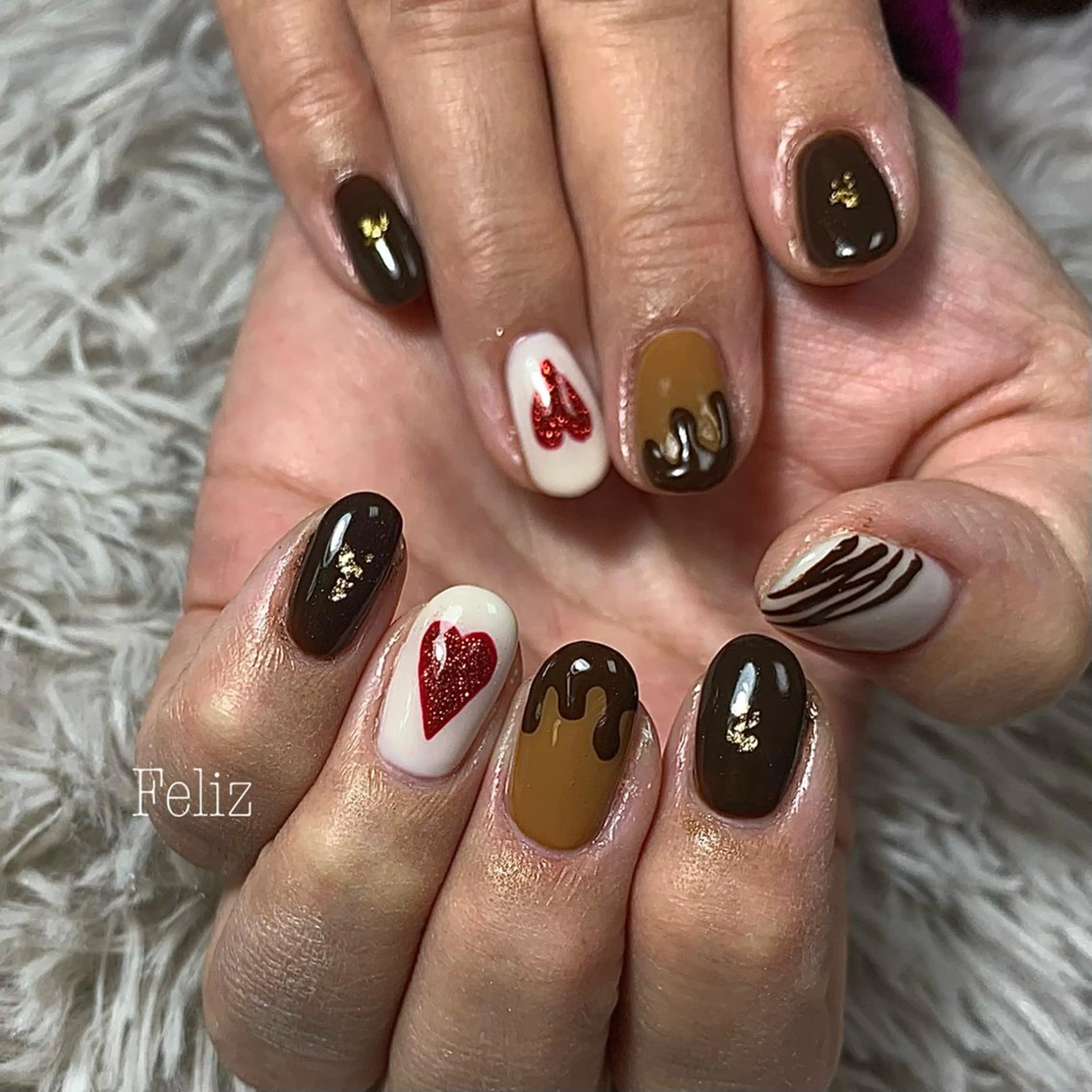 ネイル バレンタイン Feliz 楽しいネイルサロンのネイルデザイン
