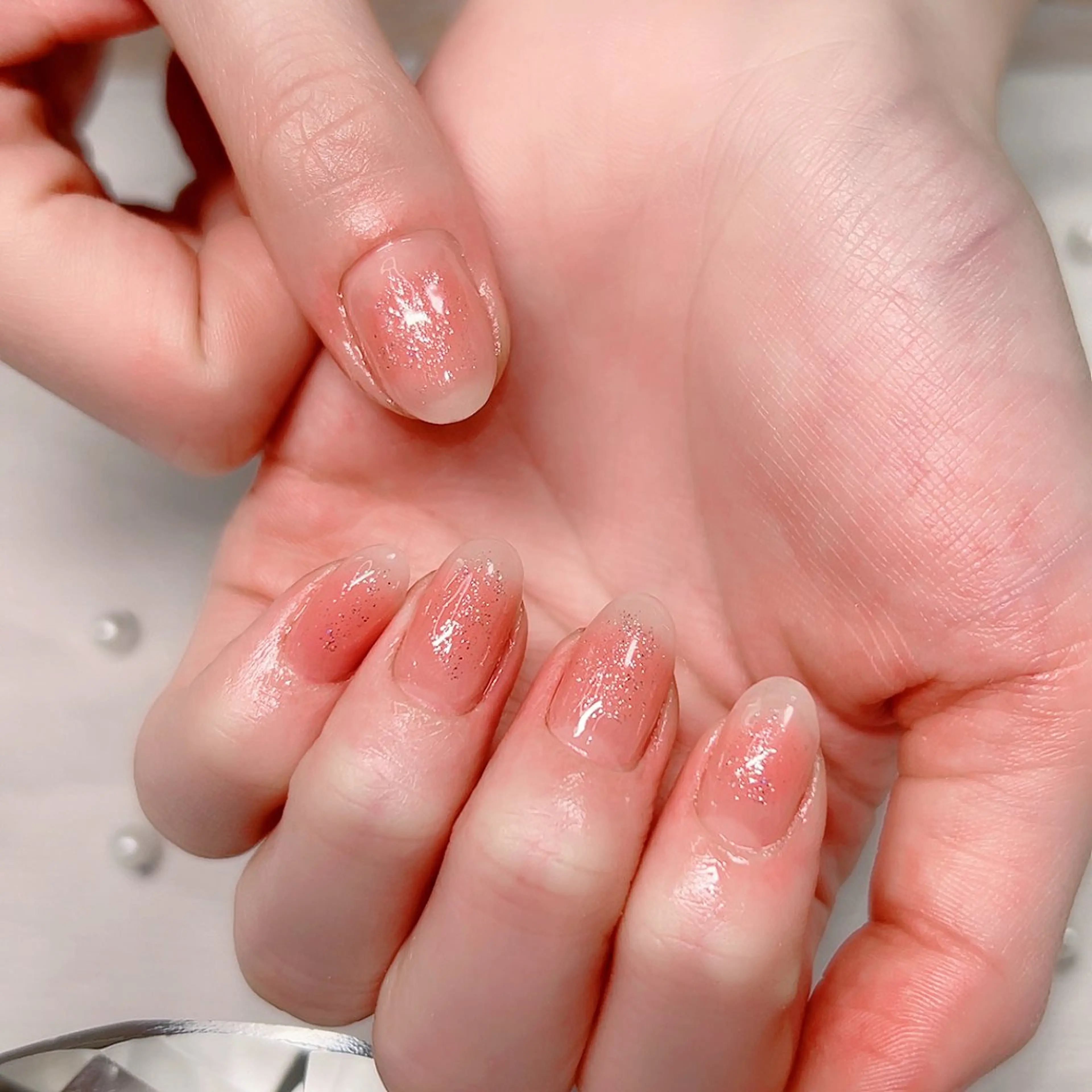 ネイル チークネイル ピンク ハンドネイル Cute Tips nailのネイルデザイン