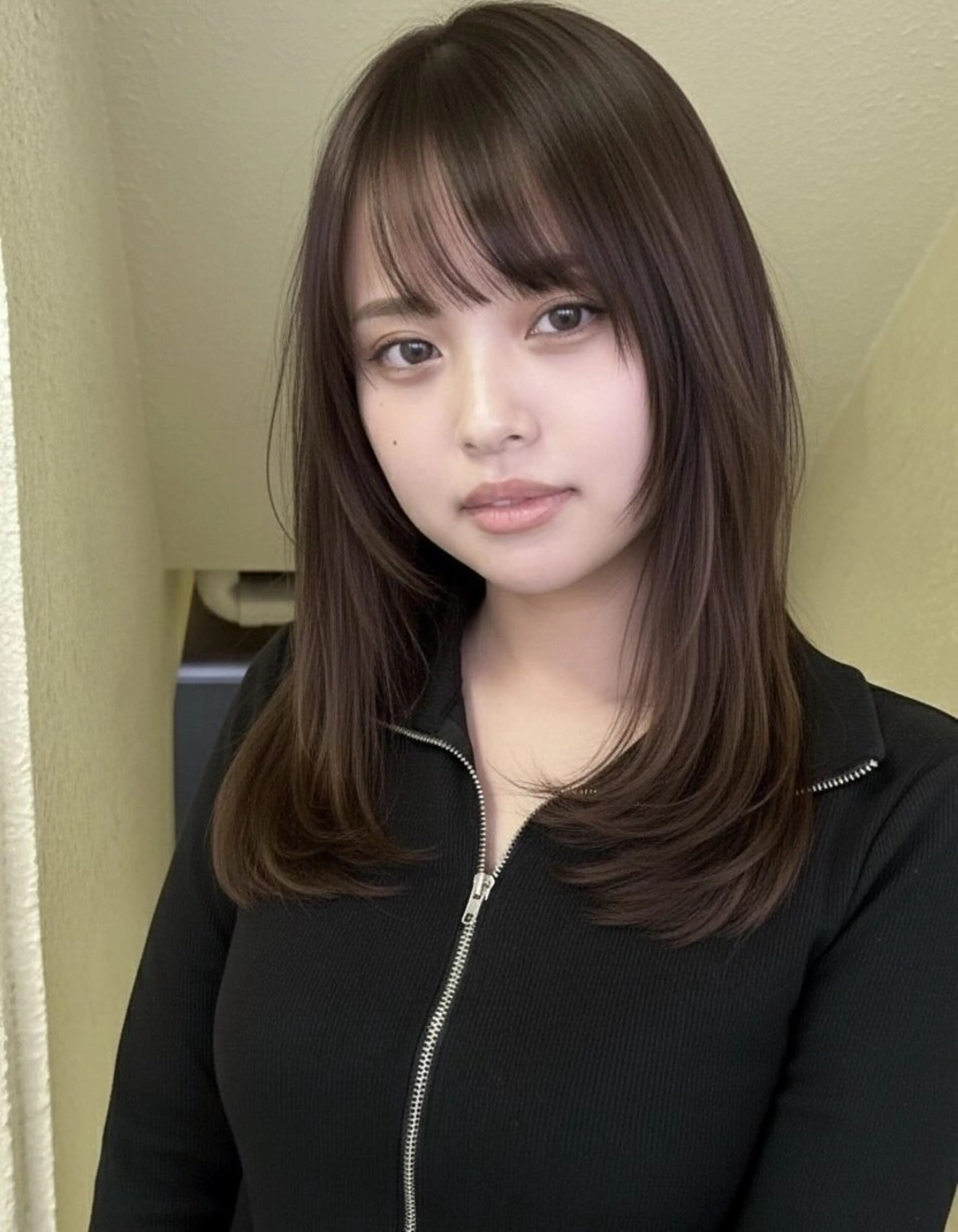 ロング カット 縮毛矯正 💡レイヤーカット/ 艶ブラウン松本隼人のヘアスタイル