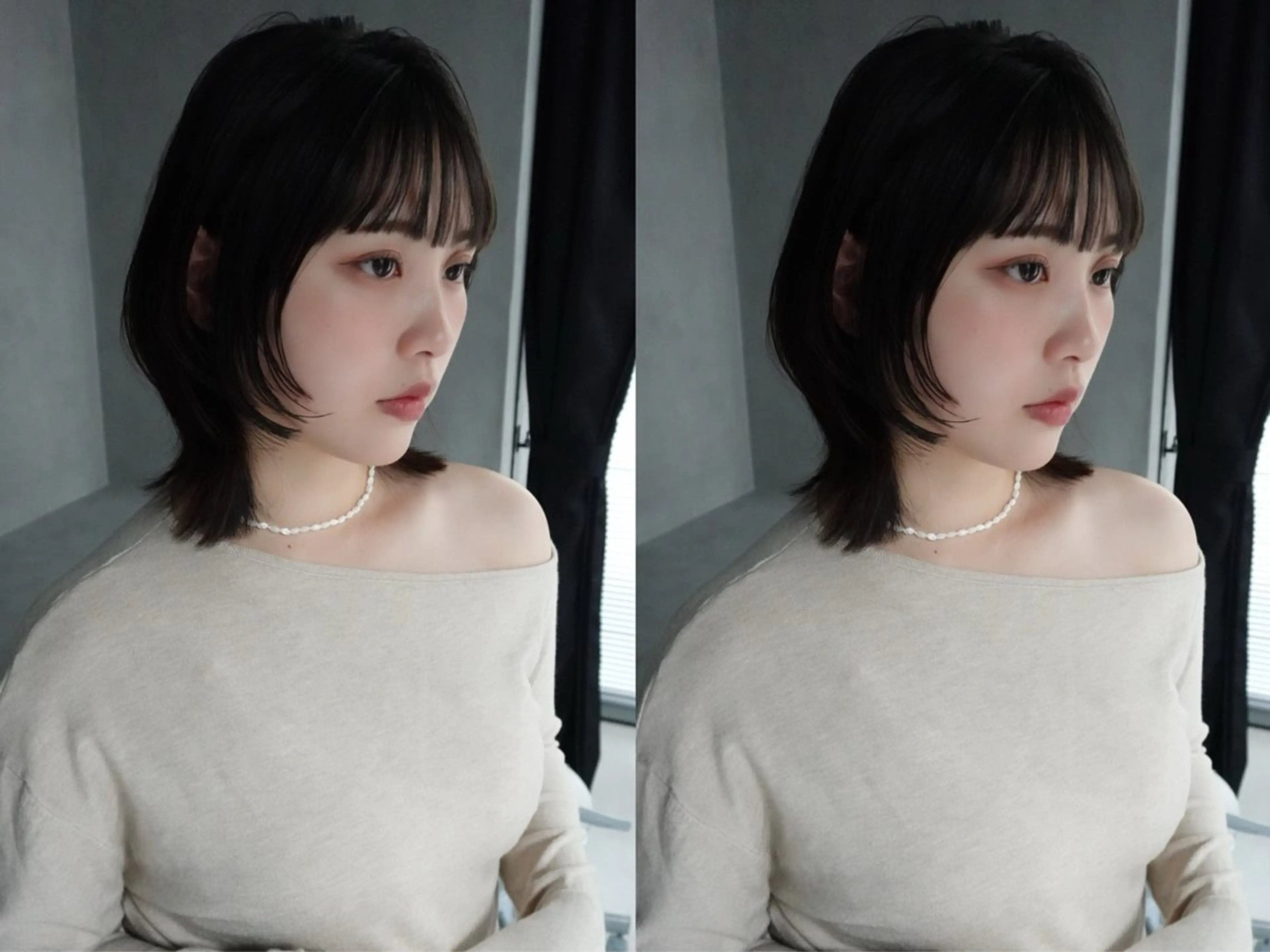 ミディアム カラー ヘアアレンジ カット ヘアカラー トリートメント ボブ/透明感ベージュ 🫧クルミ🌟のヘアスタイル