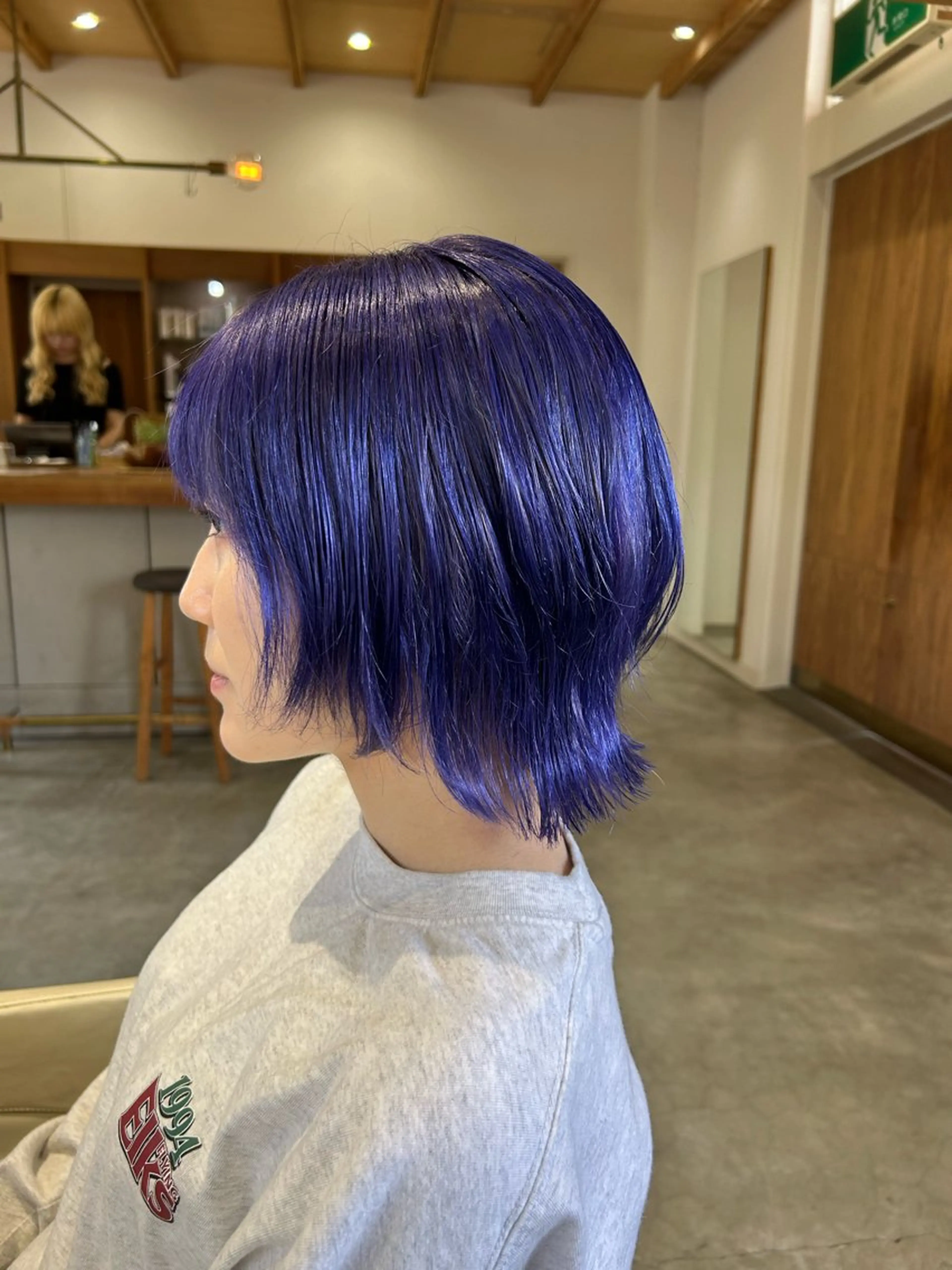 ショート カラー ブルーカラー ブルーラベンダー ハイトーンカラー ラベンダーカラー ショートヘア ヘアカラー 佐藤 悠生 メンズパーマ.カットのヘアスタイル