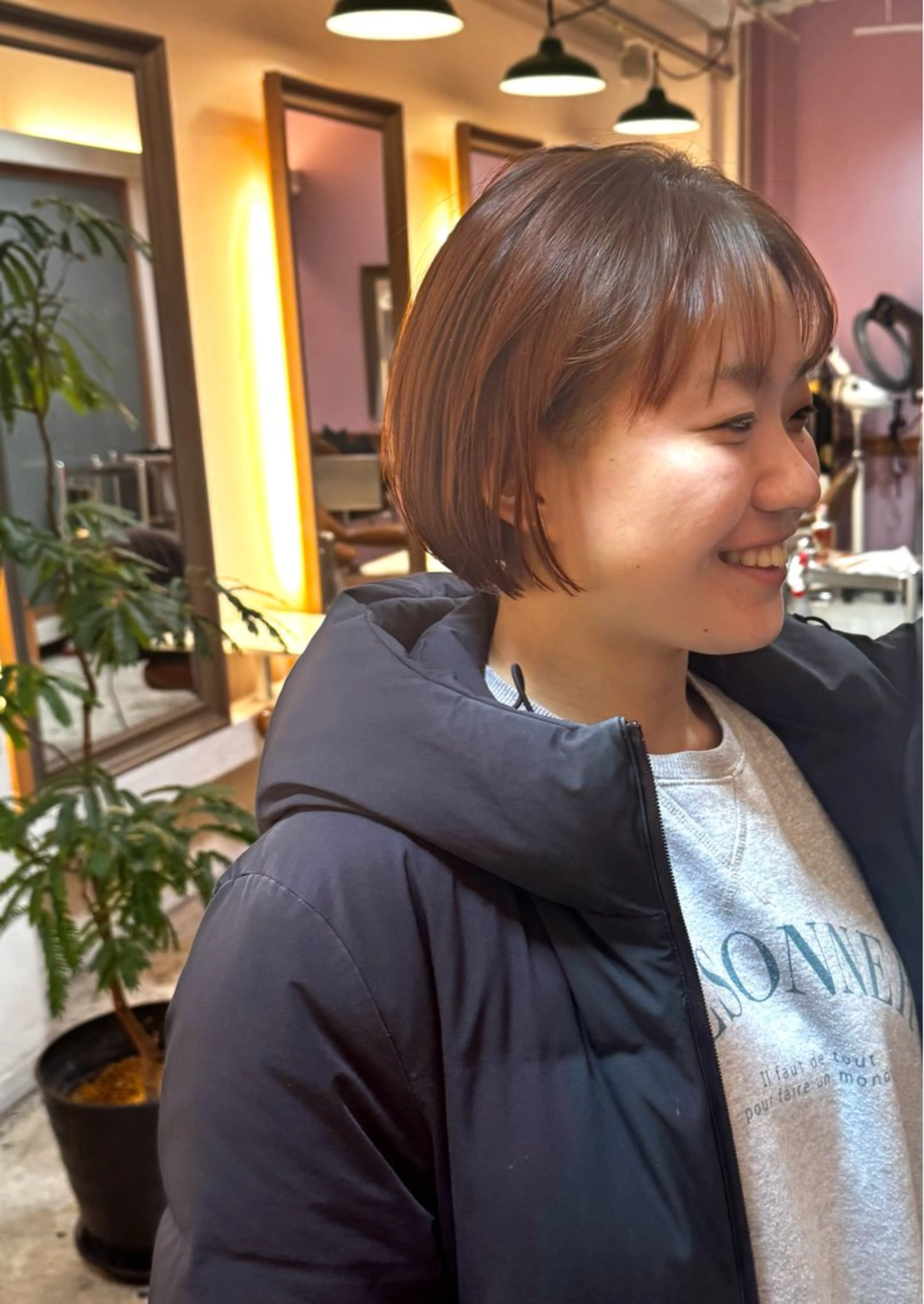 ショート カット タツキ／レイヤー／ パーマ／艶カラーのヘアスタイル