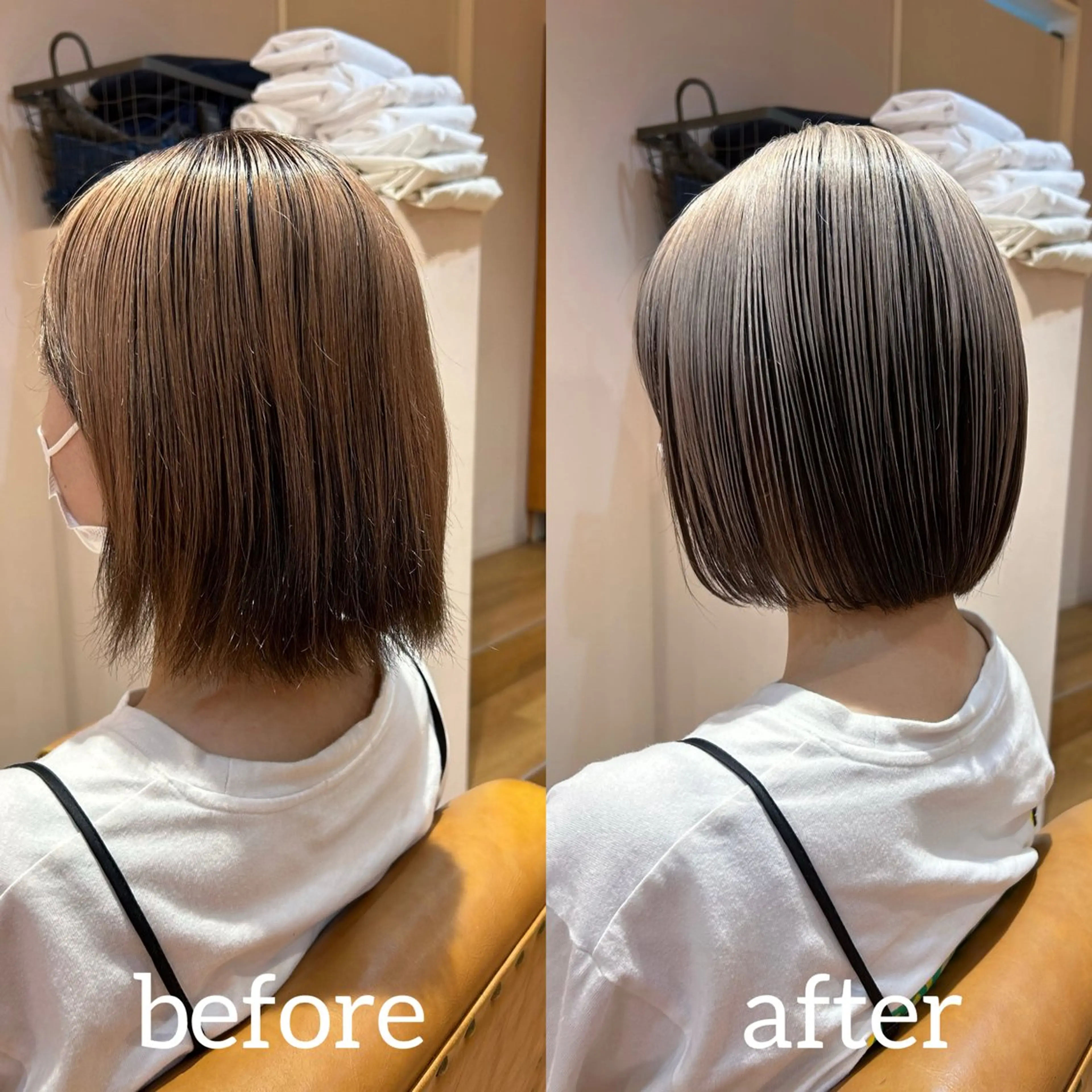 ミディアム カラー ベージュカラー ブリーチ ホワイトベージュ 伊藤 皓亮のヘアスタイル