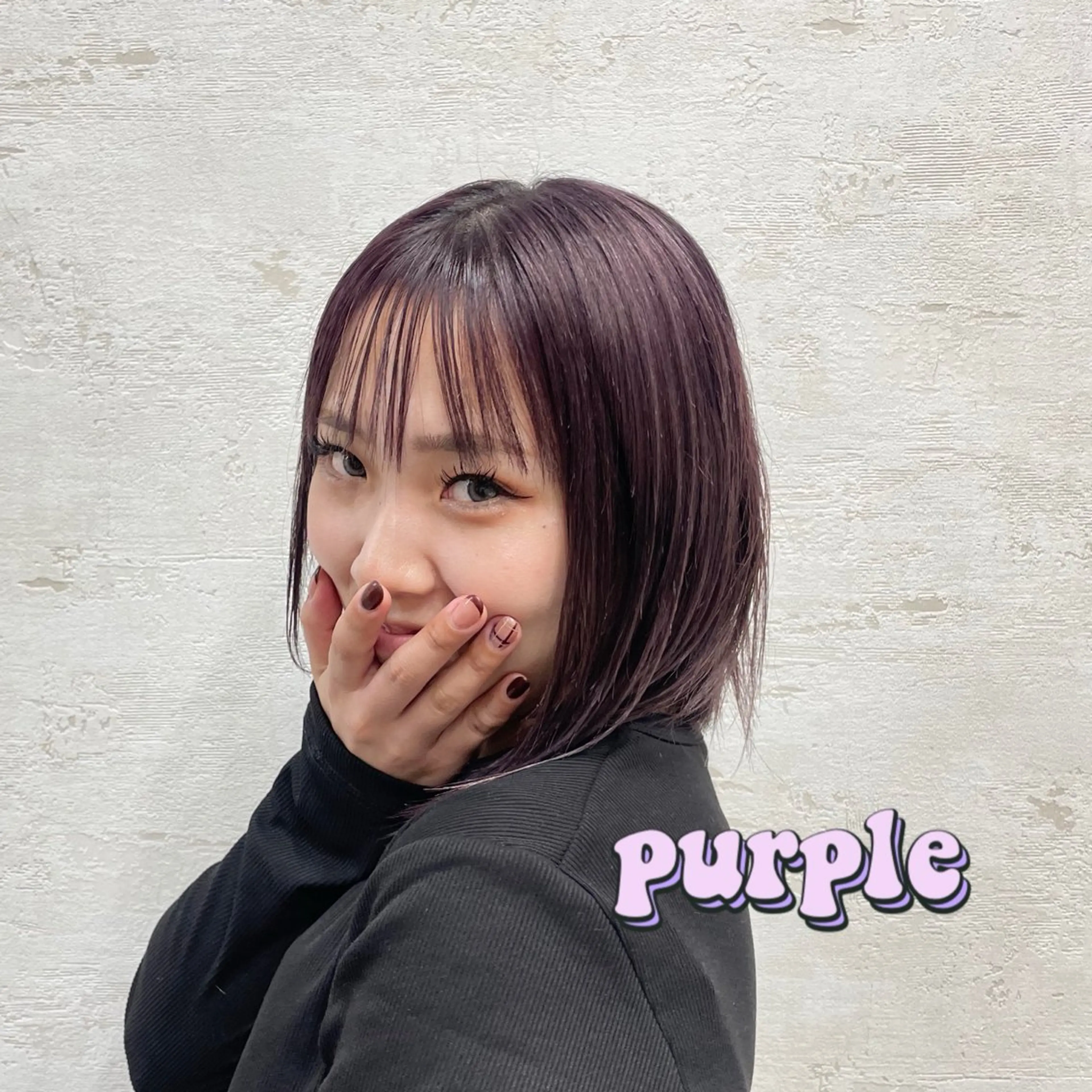 カラー ブリーチ ハイトーンカラー バイオレットカラー picasso yume/ボブカットのヘアスタイル