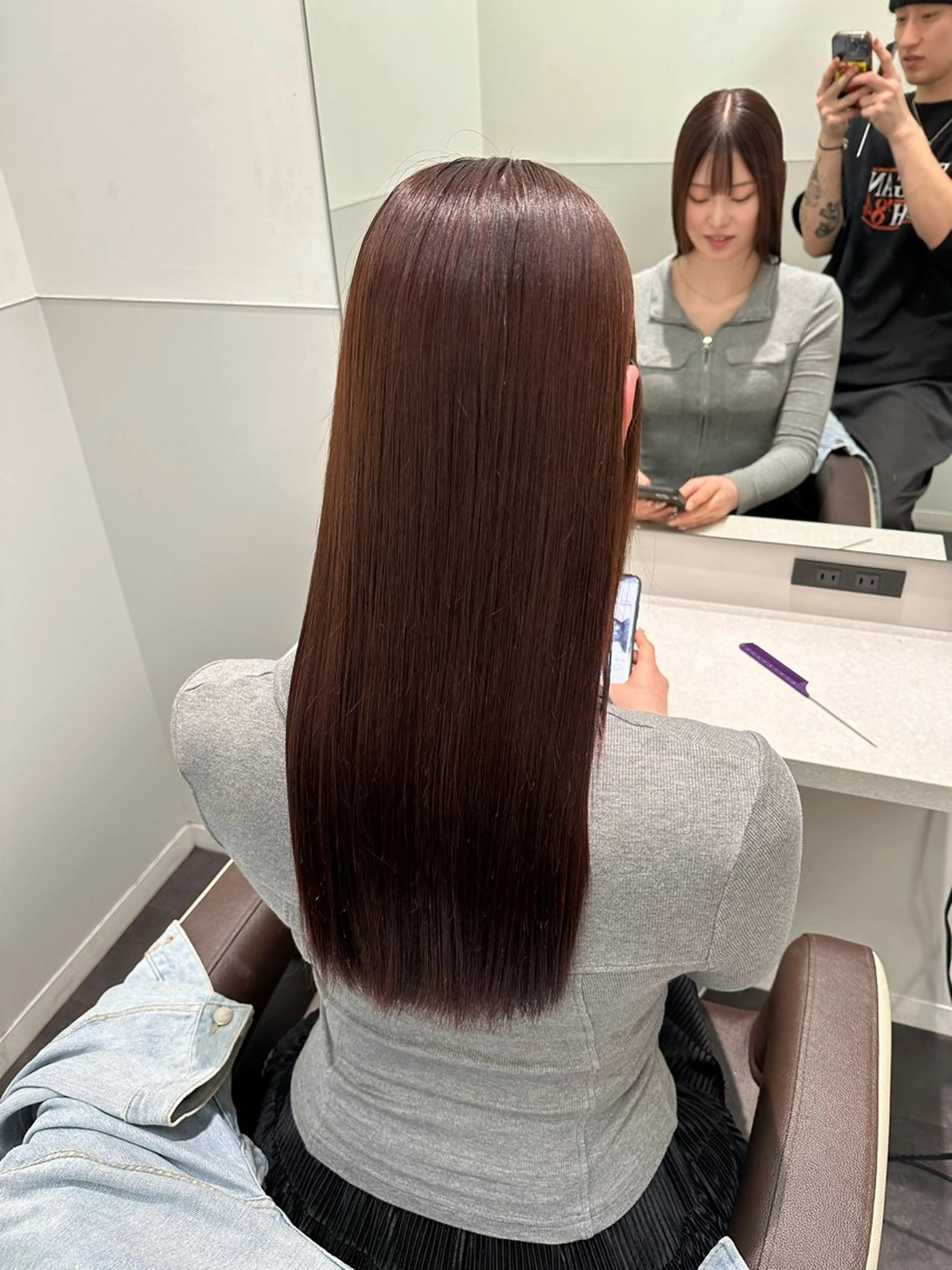 セミロング カラー 美髪特化✨ 伊織✨縮毛矯正✨のヘアスタイル