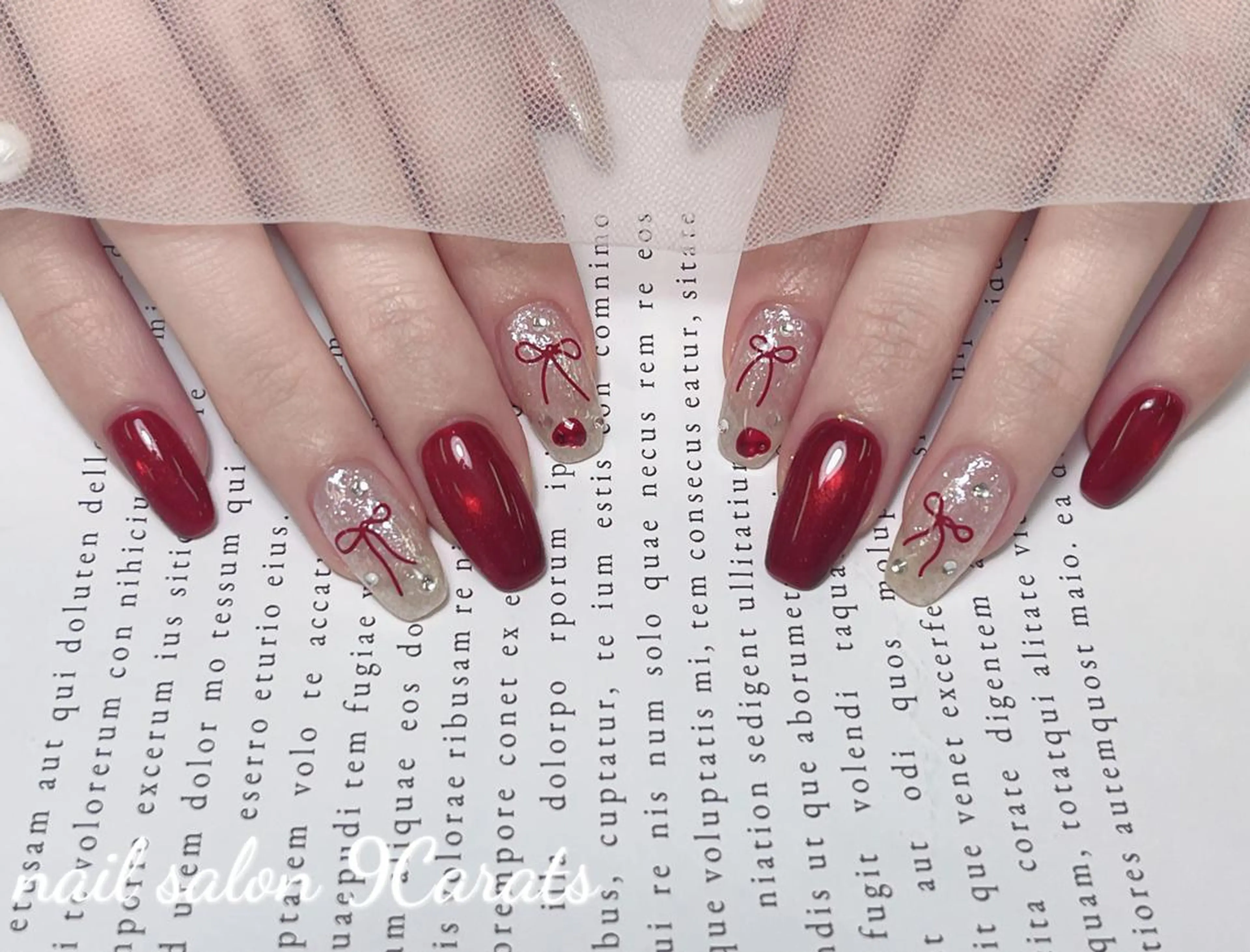 ネイル アートネイル チークネイル フットネイル フレンチネイル ガラスフレンチ ハンドネイル ネイルサロン 9Carats神田のネイルデザイン