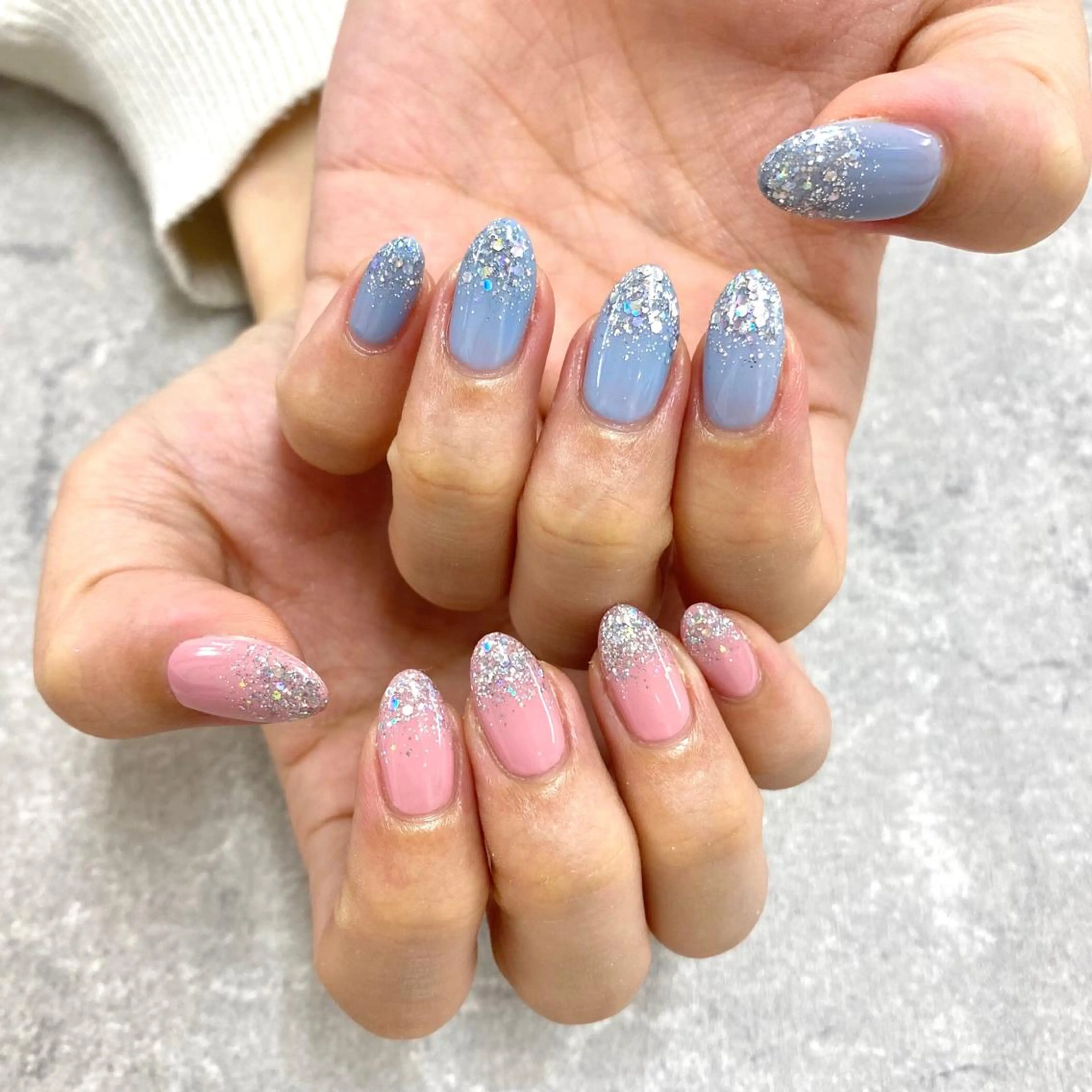 ネイル フットネイル フレンチネイル ジェルネイル ガラスフレンチ グラデーション ハンドネイル NUMAZAWA KASUMIのネイルデザイン