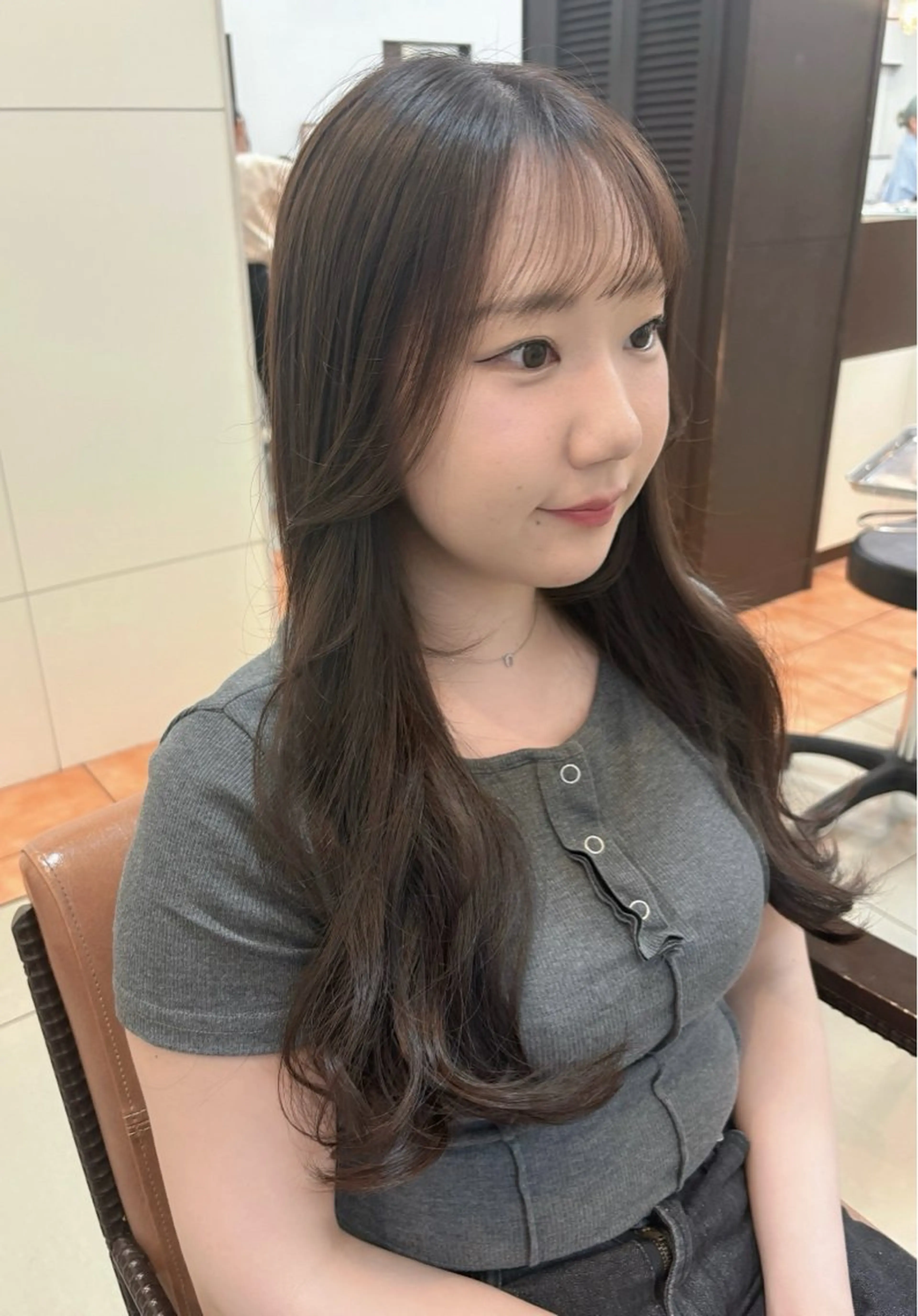 セミロング カラー グレージュ 髪質改善 ヘアカラー トリートメント 頭皮×髪質改善 透明感カラー💎中村のヘアスタイル