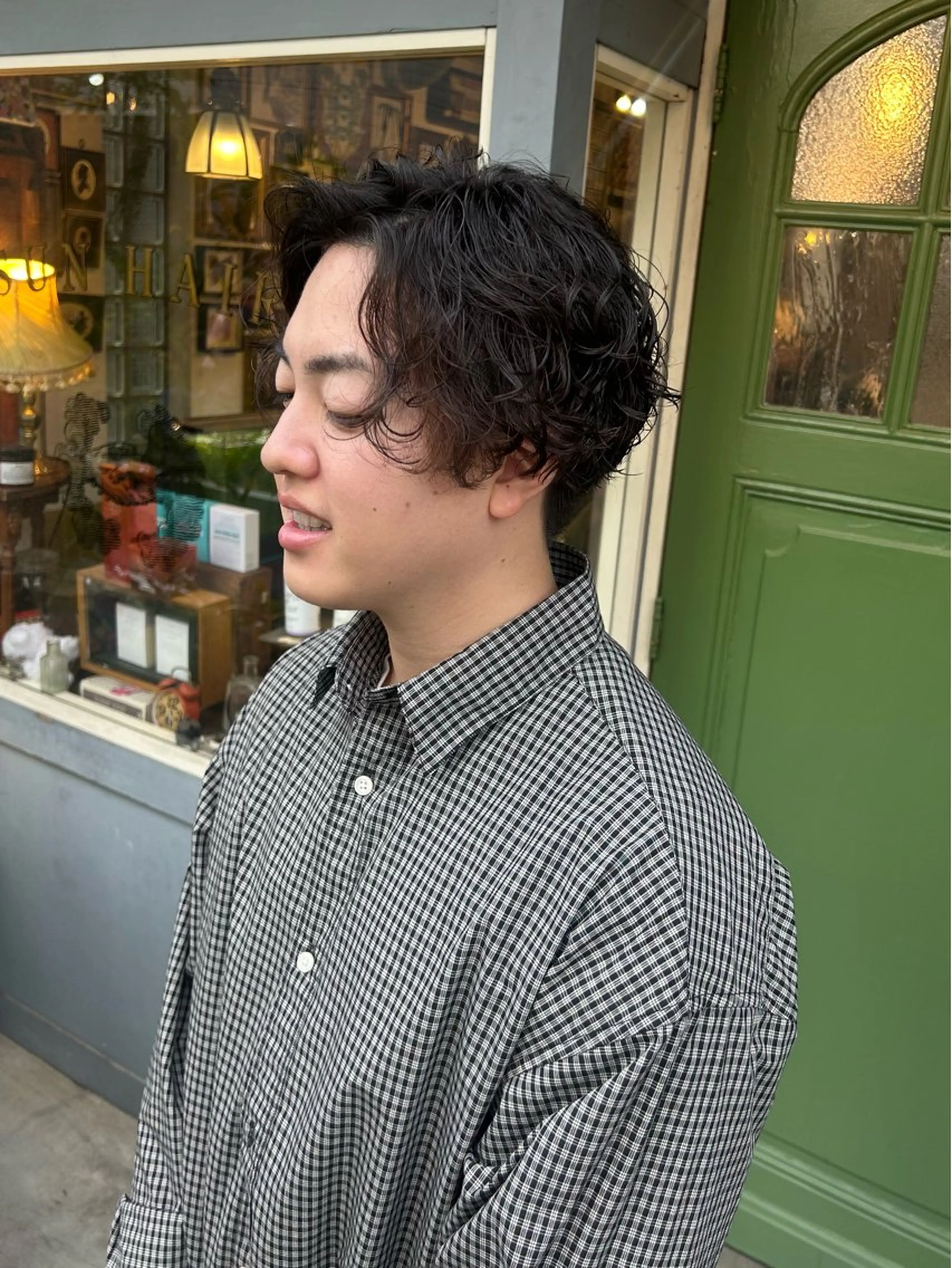 ショート パーマ メンズ カット パーマ 清水千優/パーマ/透 明感カラー/メンズのヘアスタイル