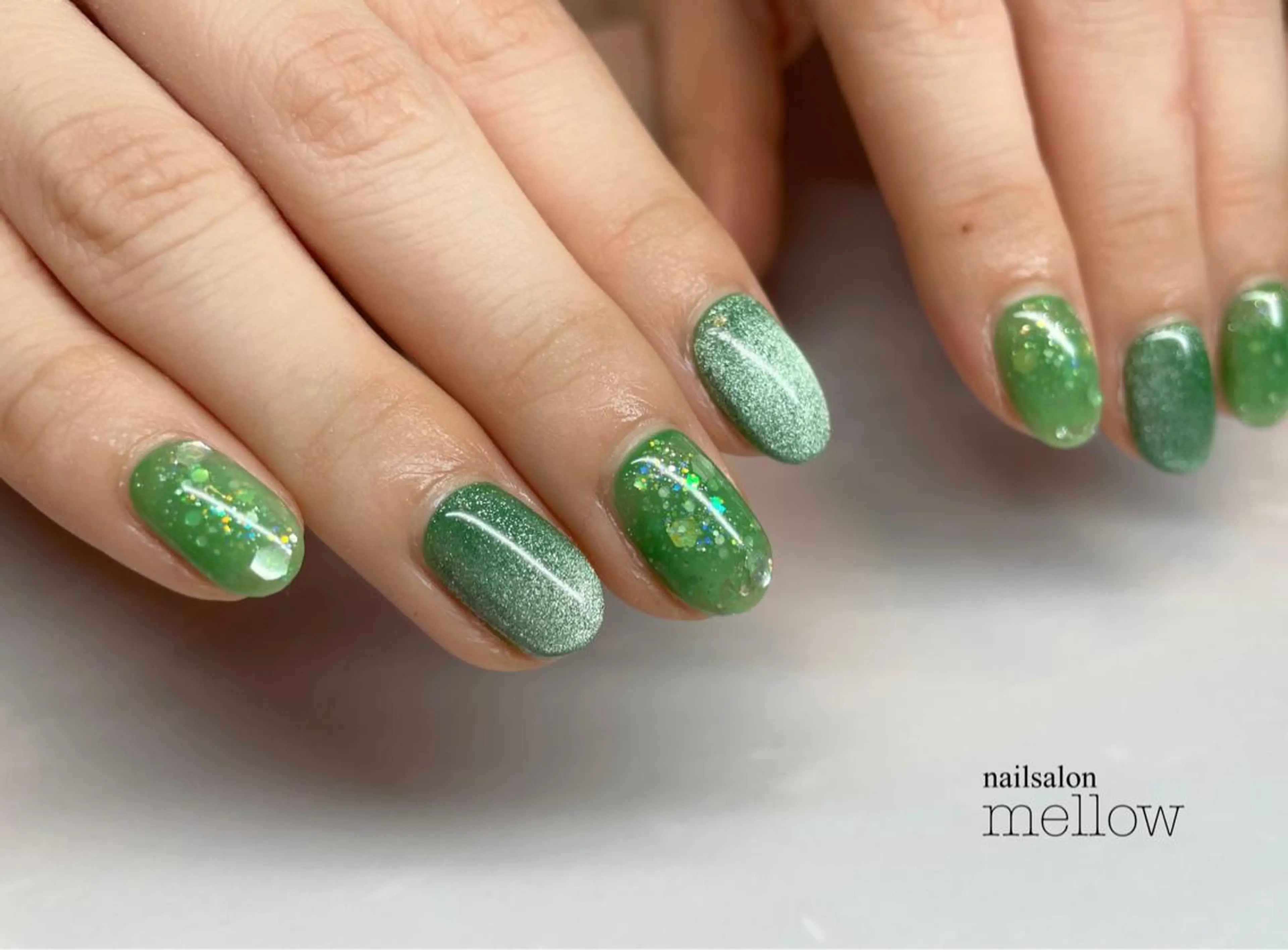 ネイル グリーン 大山 浩美のネイルデザイン