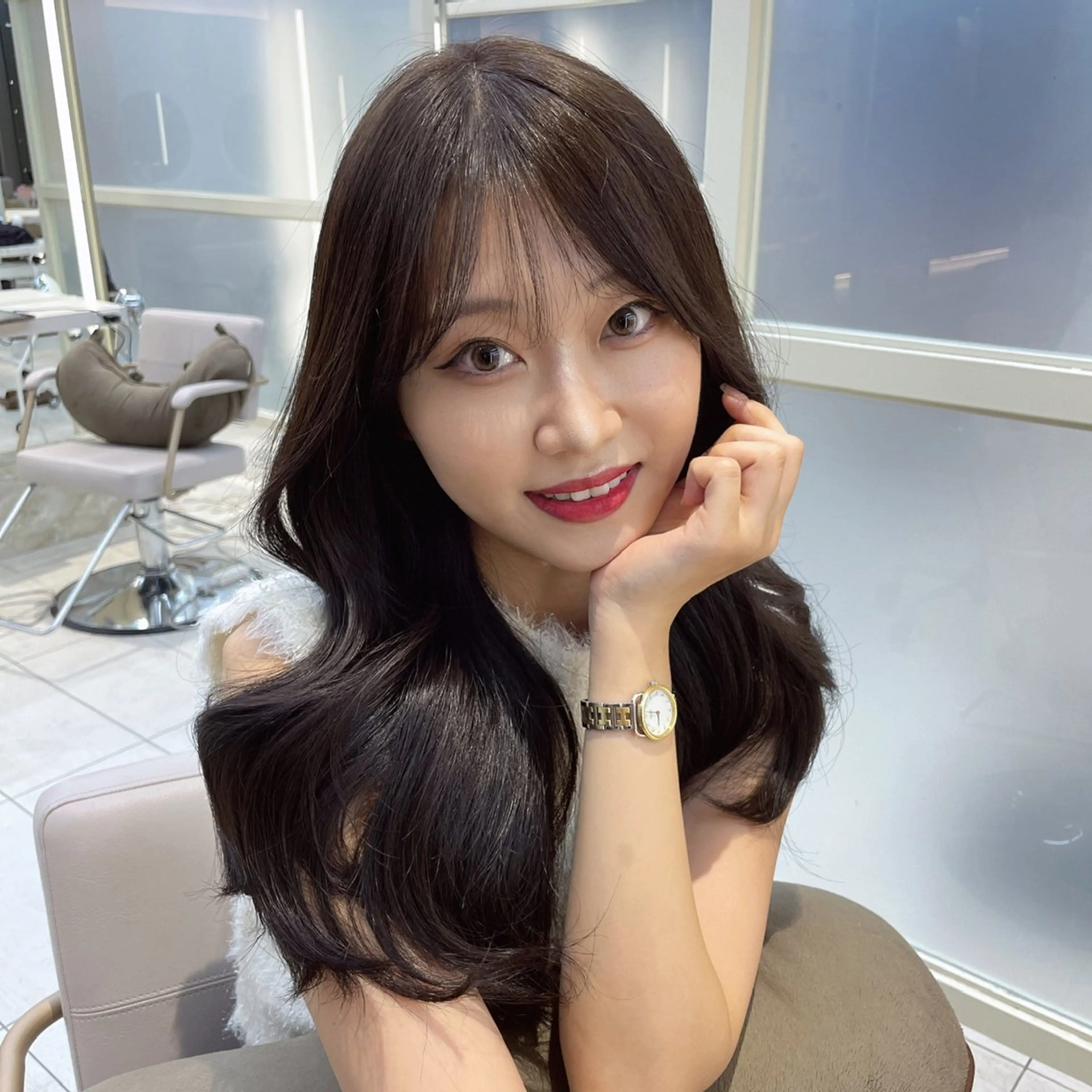 セミロング カット レイヤー/顔周り /透明感/TAKUのヘアスタイル