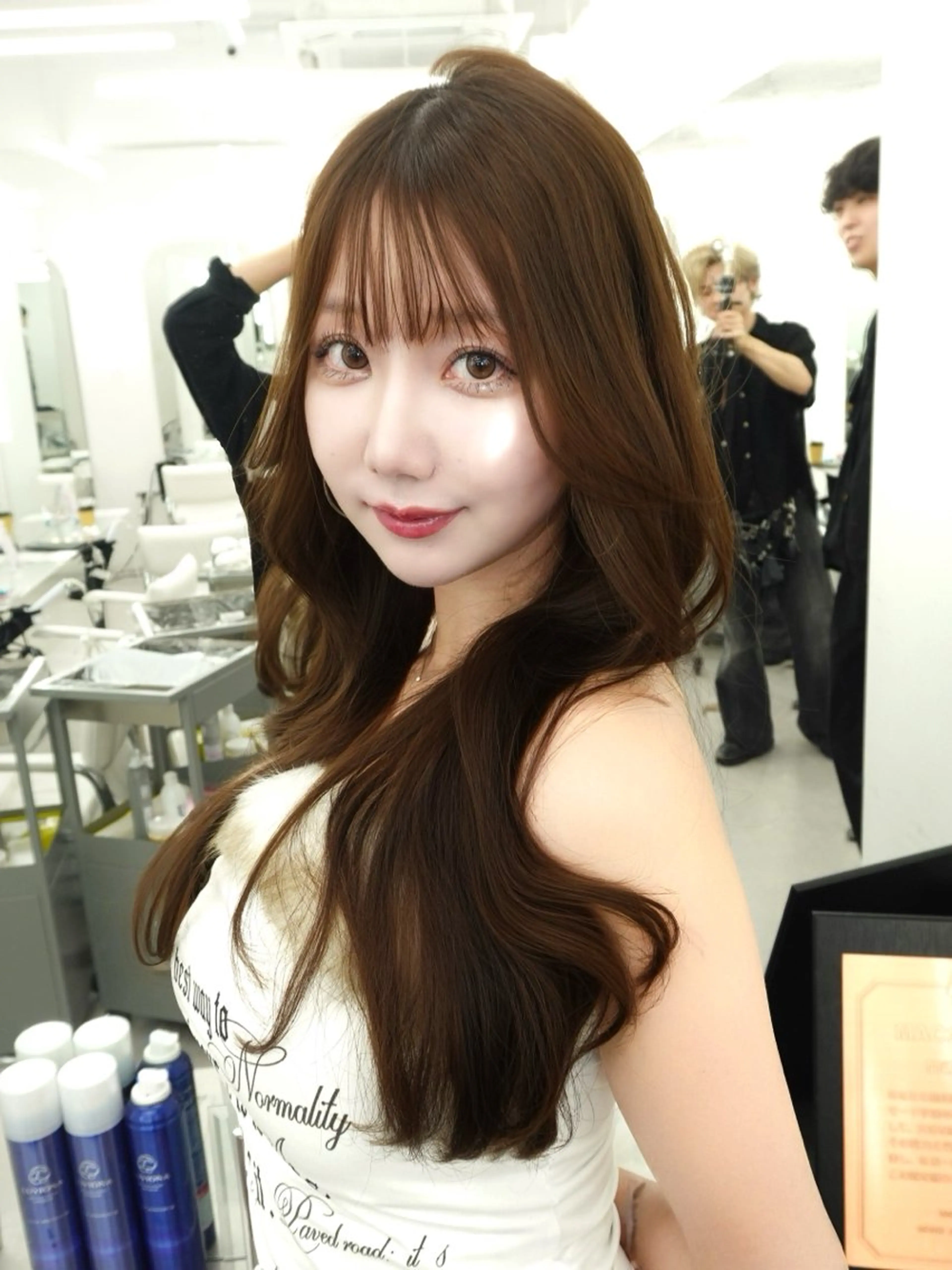 ロング カラー ベージュカラー 透明感カラー オリーブベージュ 韓国風ヘア レイヤーカット カット ヘアカラー トリートメント ヘッドスパ 透明感カラー✨🩵 韓国ヘアkanatoのヘアスタイル