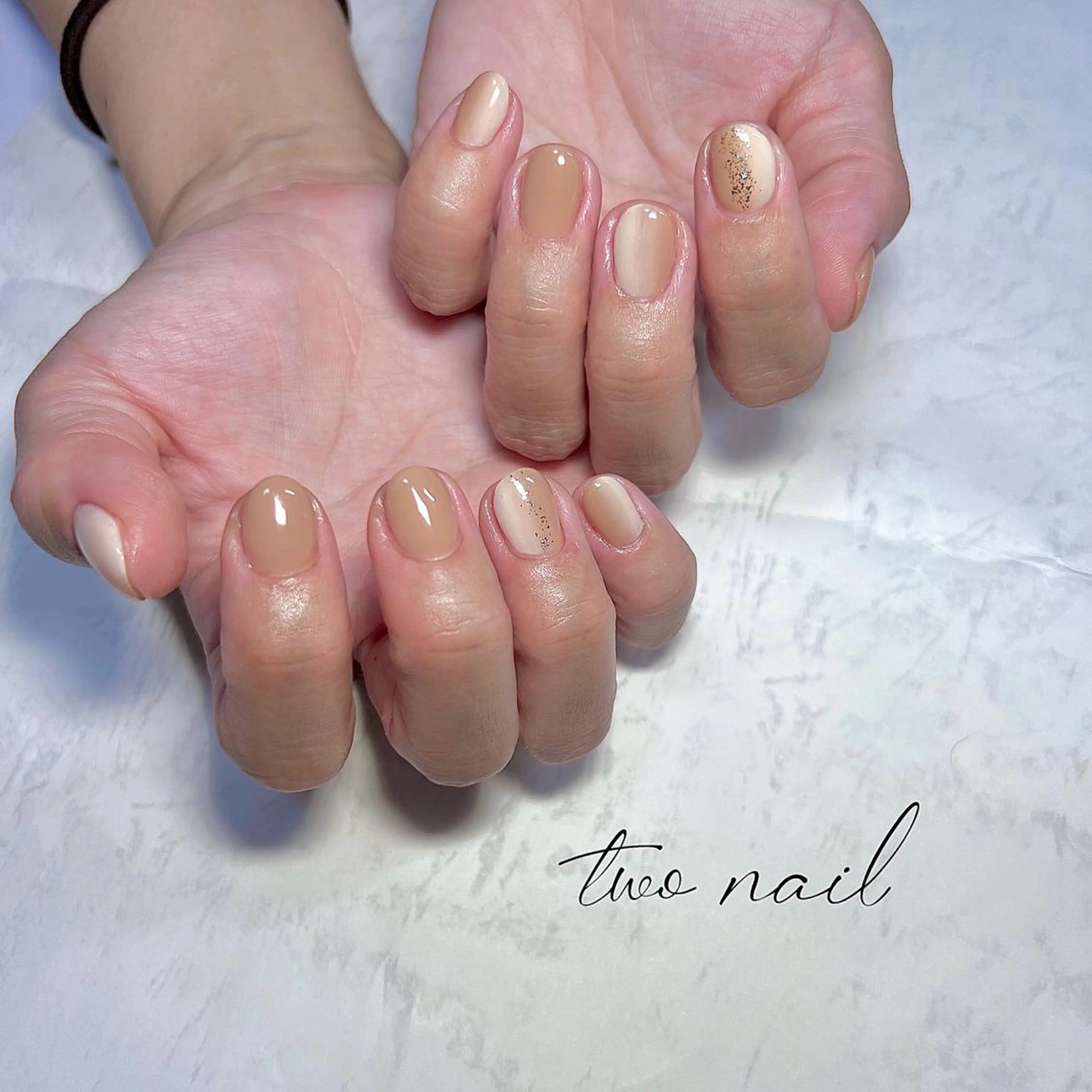 ネイル アートネイル フットネイル ハート ニュアンスネイル ホワイト two nailのネイルデザイン