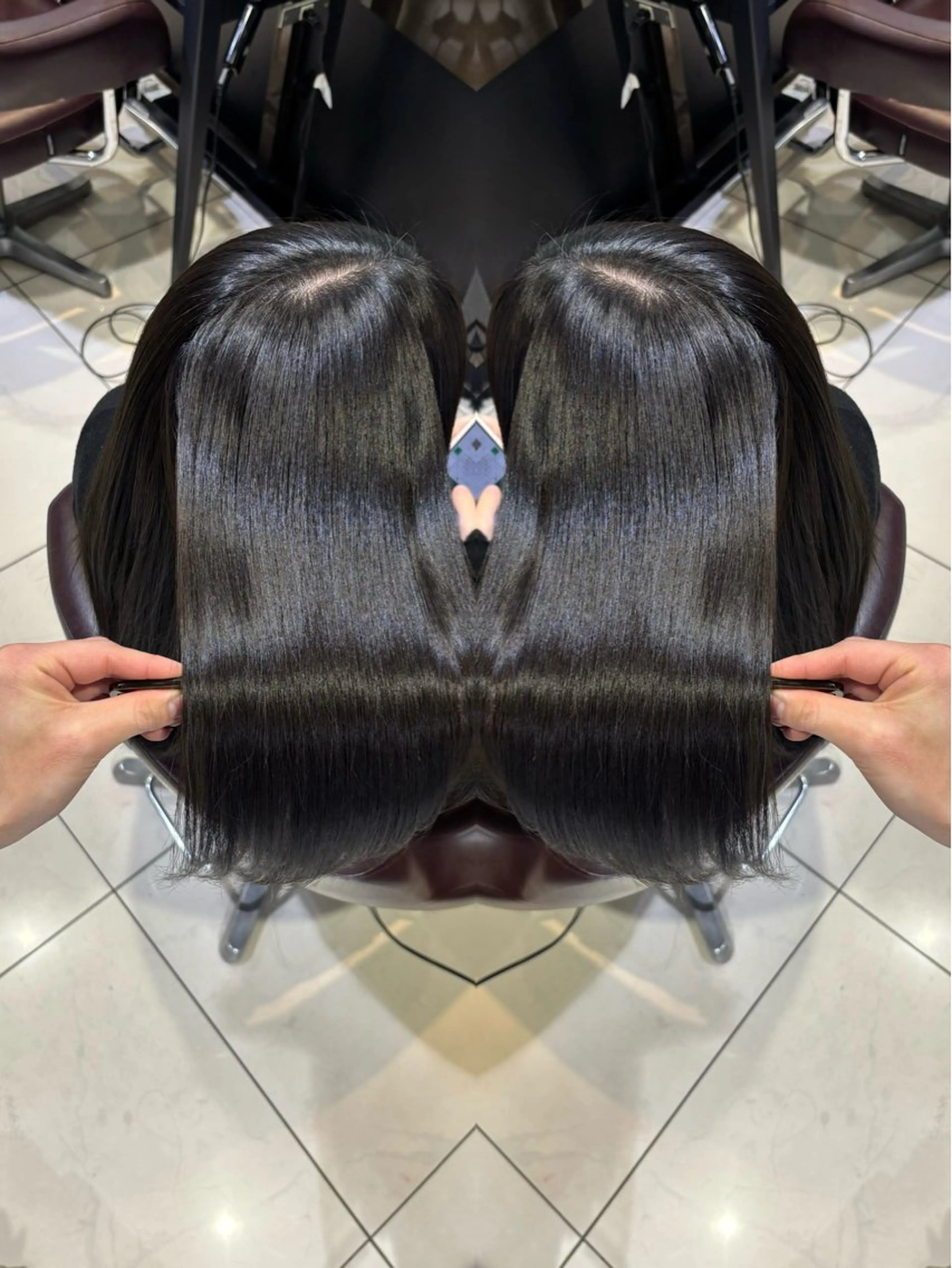 ロング カラー カット ヘアカラー 縮毛矯正 トリートメント 🩵レイヤー✖︎ 髪質改善🩵リョウヤのヘアスタイル