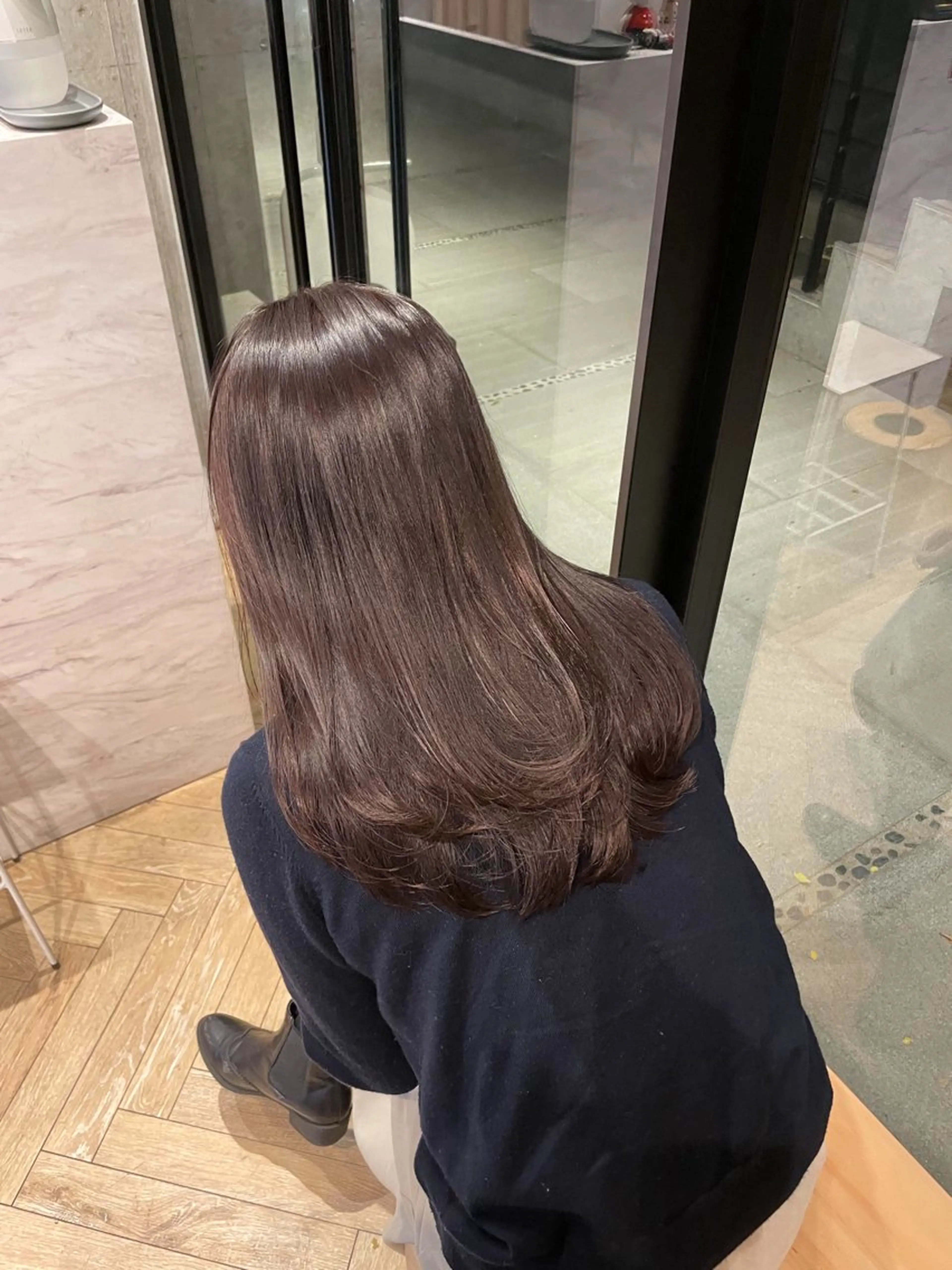 ミディアム ヘアカラー トリートメント 似合わせ/ベージュ /レイヤー/りほ🤍のヘアスタイル