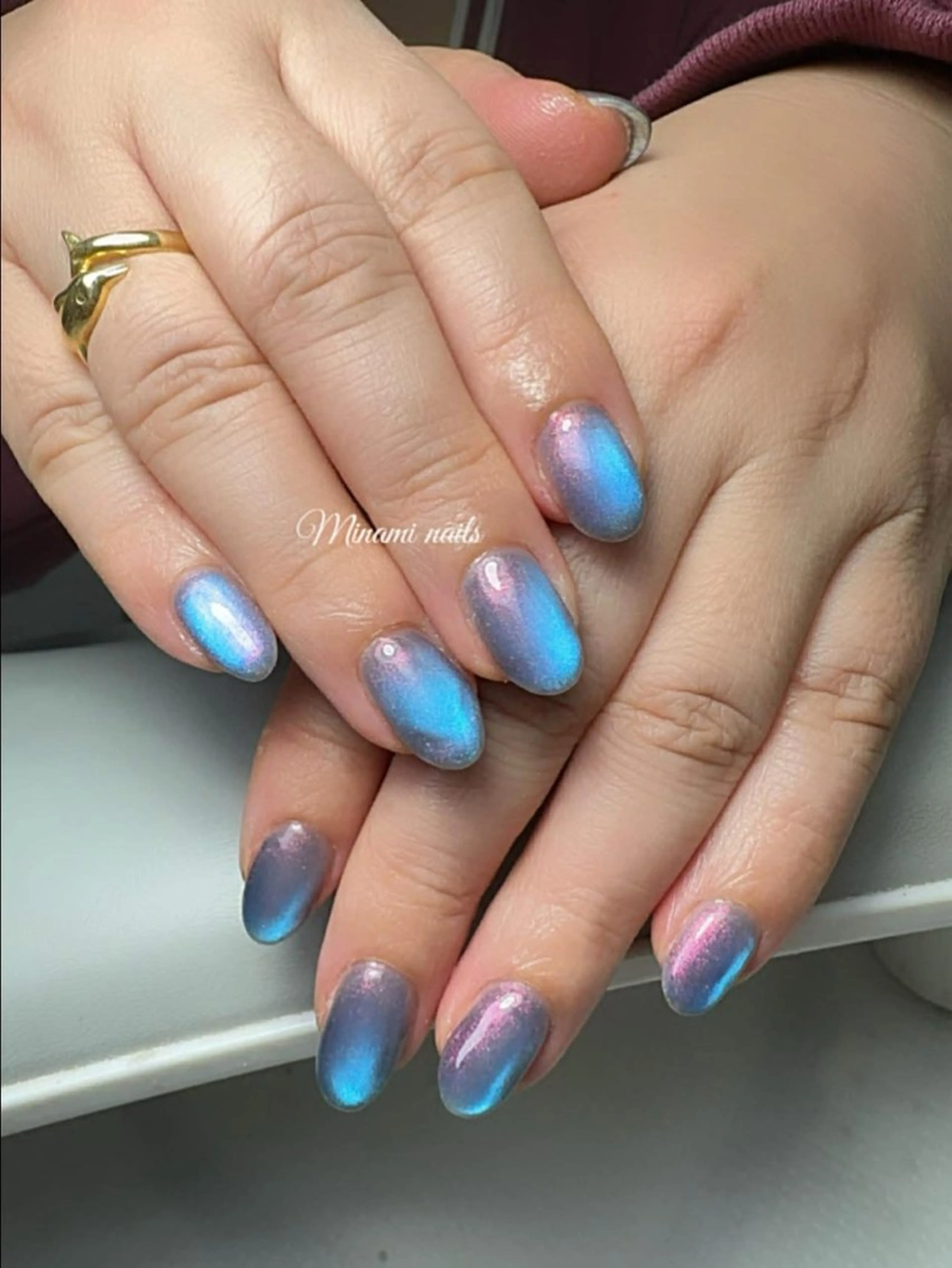ネイル アートネイル オーロラネイル ガーリー キラキラネイル 韓国ネイル ハンドネイル Minami Nailsのネイルデザイン