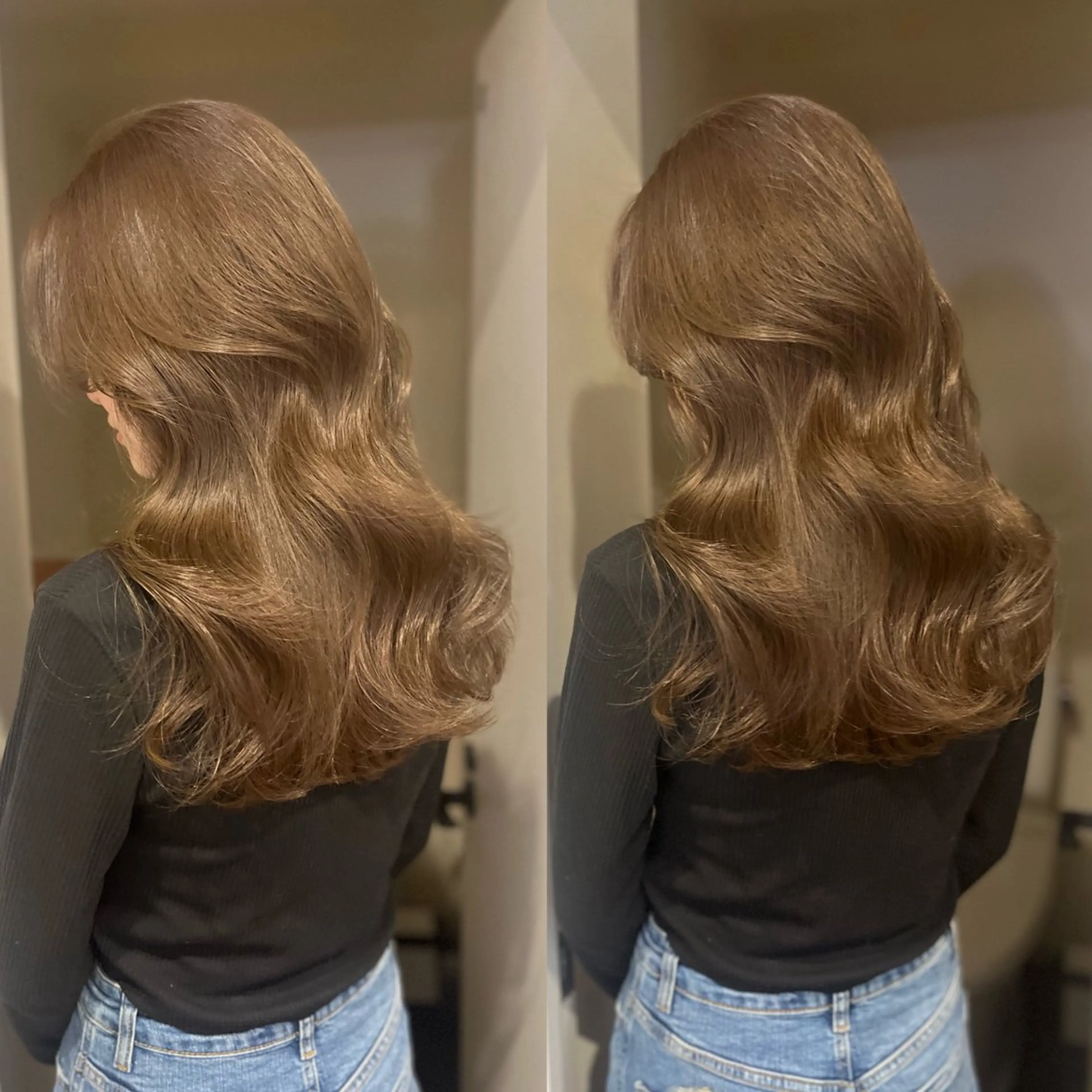 ロング カラー ブリーチなしWカラー /レイヤーカット大阪のヘアスタイル