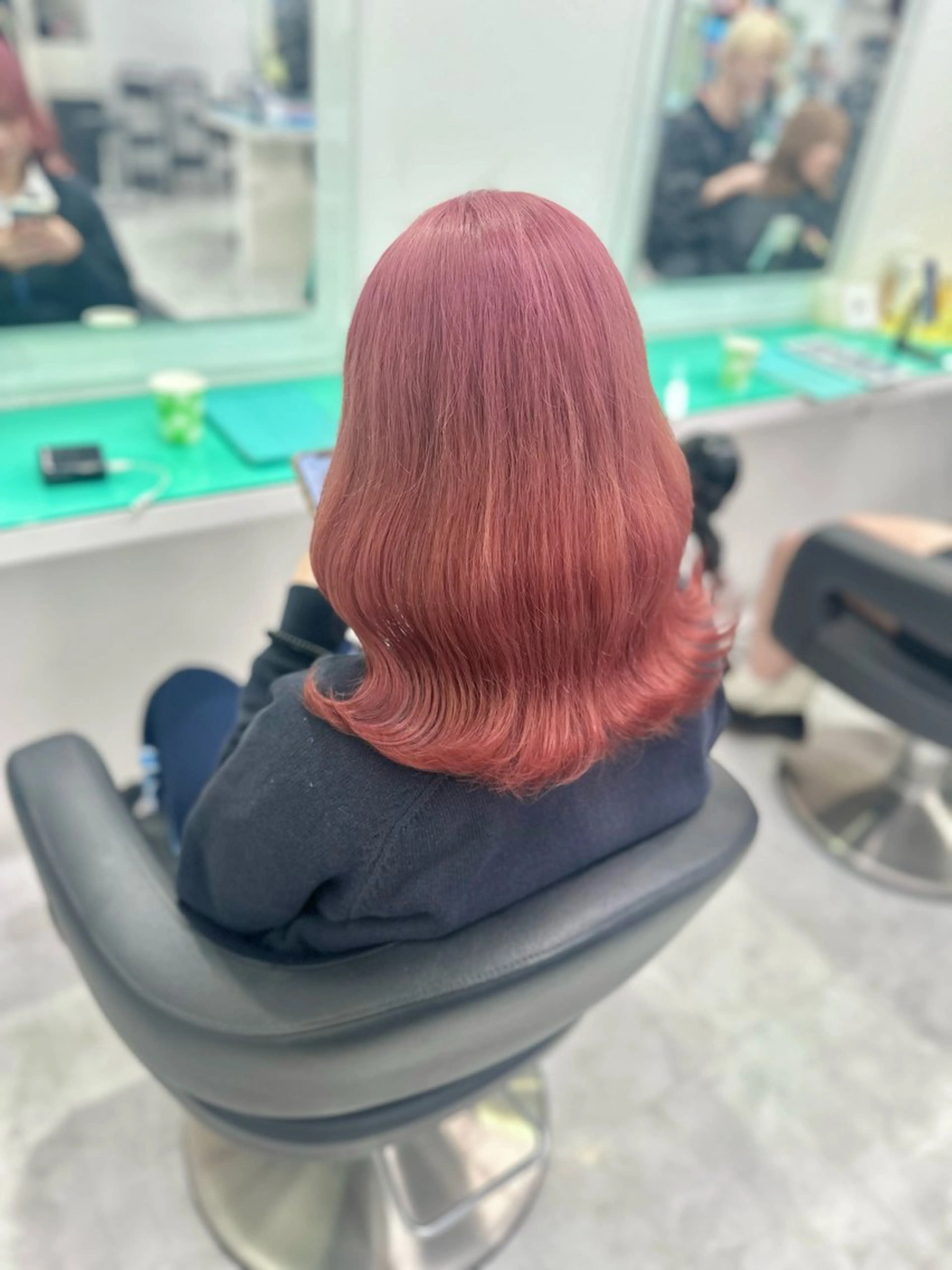 セミロング カラー ブリーチ ケアブリーチ ピンクカラー ♡ダブルカラー特化♡ miyuのヘアスタイル