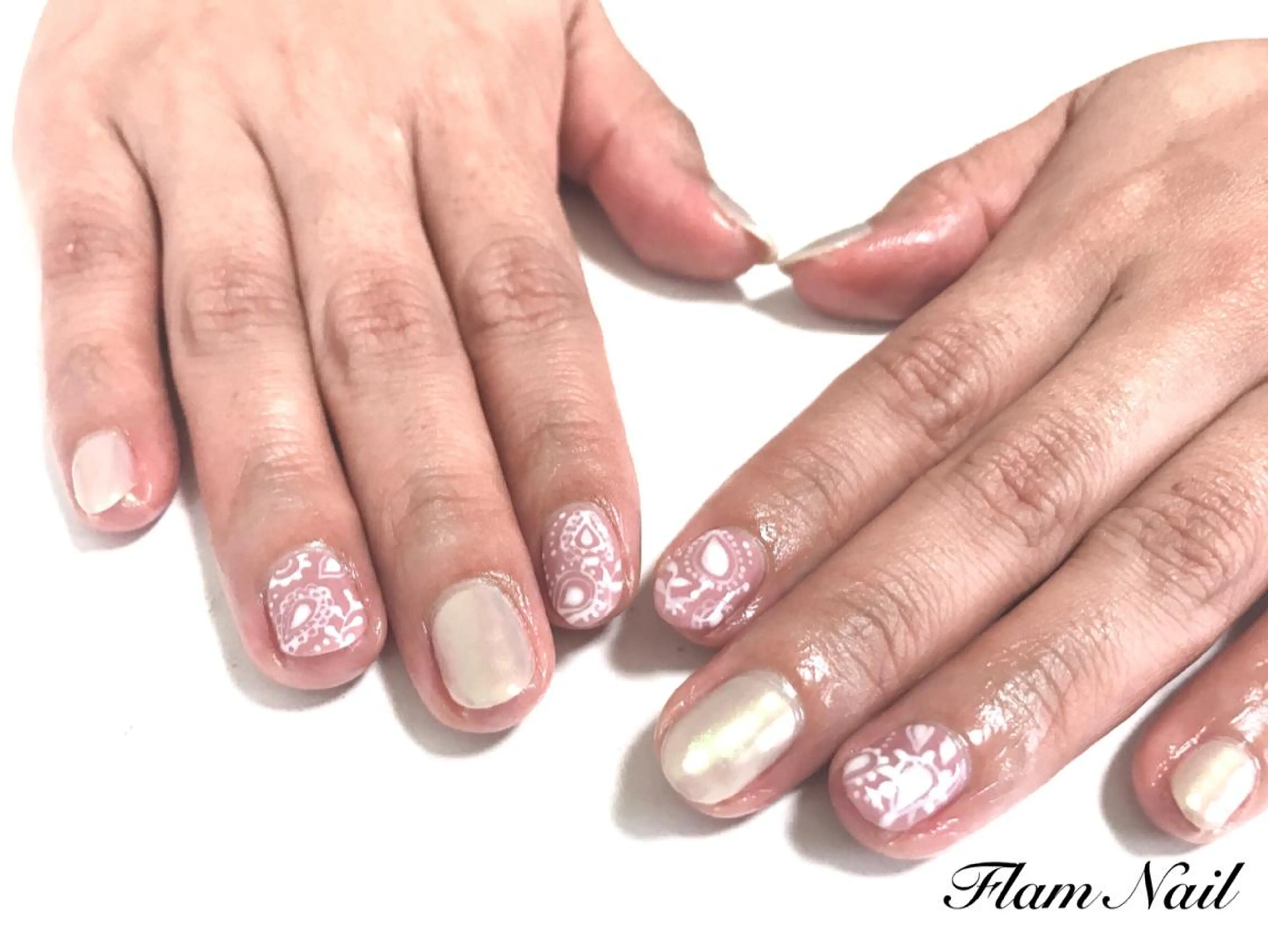 ネイル オーロラネイル レース Flam Nailのネイルデザイン
