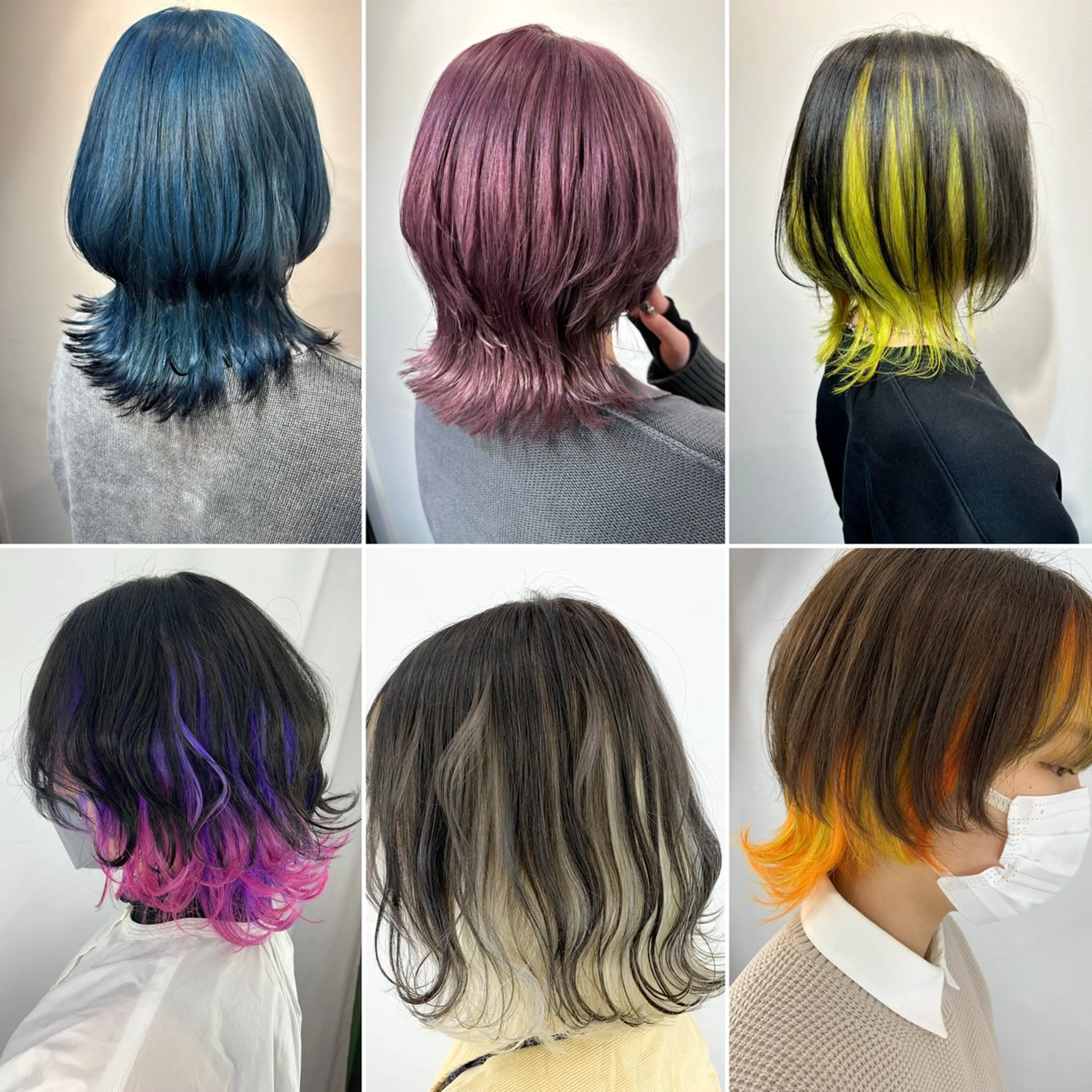 ミディアム カラー ブリーチ ケアブリーチ デザインカラー ハイトーンカラー ウルフカット カット ヘアカラー トリートメント メンズ特化✨パーマ Atria横浜コンダのヘアスタイル