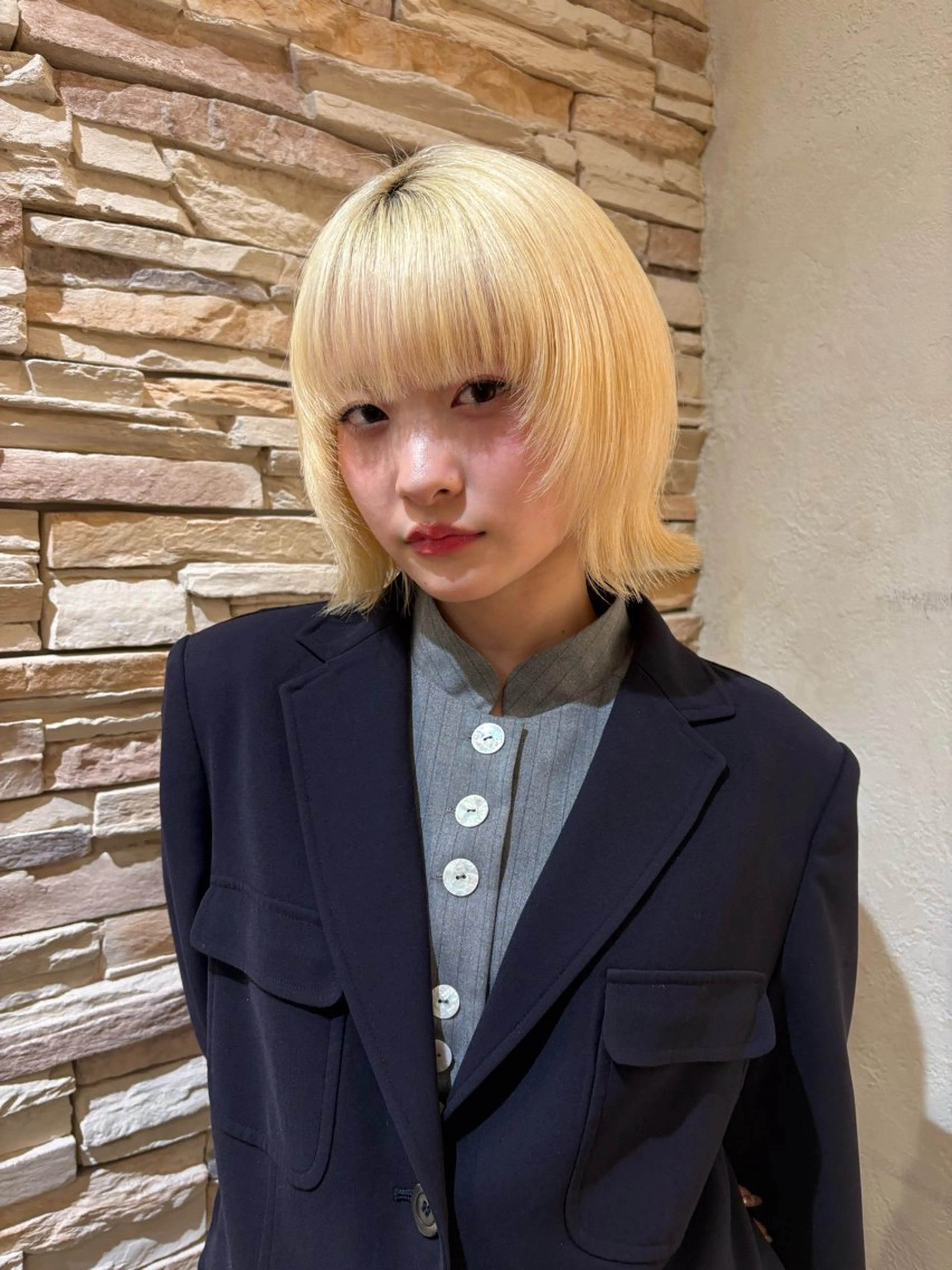 ミディアム ボブ カット カラー/縮毛/ MINX 小野瀬隼のヘアスタイル