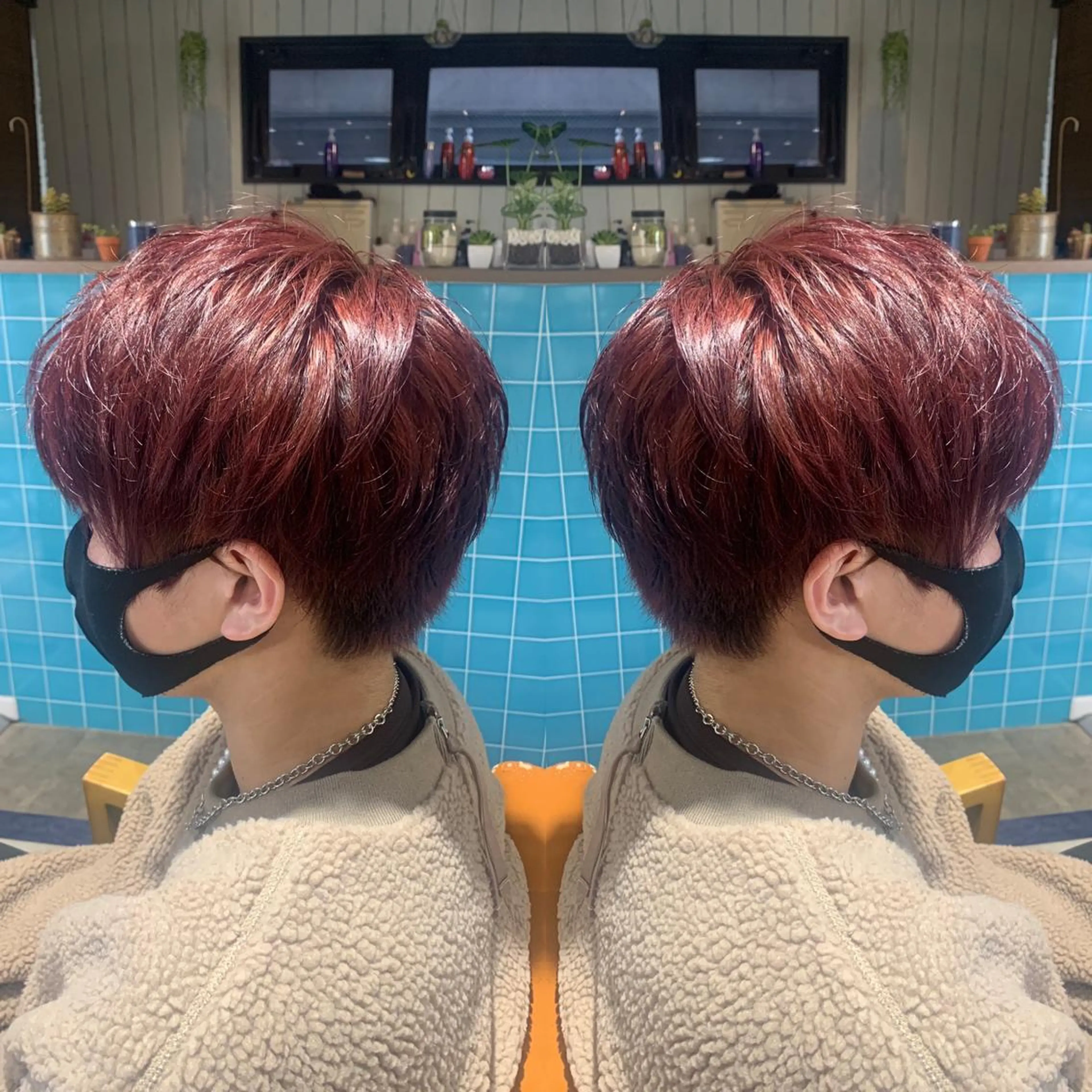 ショート カラー レッドカラー 韓国🇰🇷 ✂︎hair 内田愛のヘアスタイル