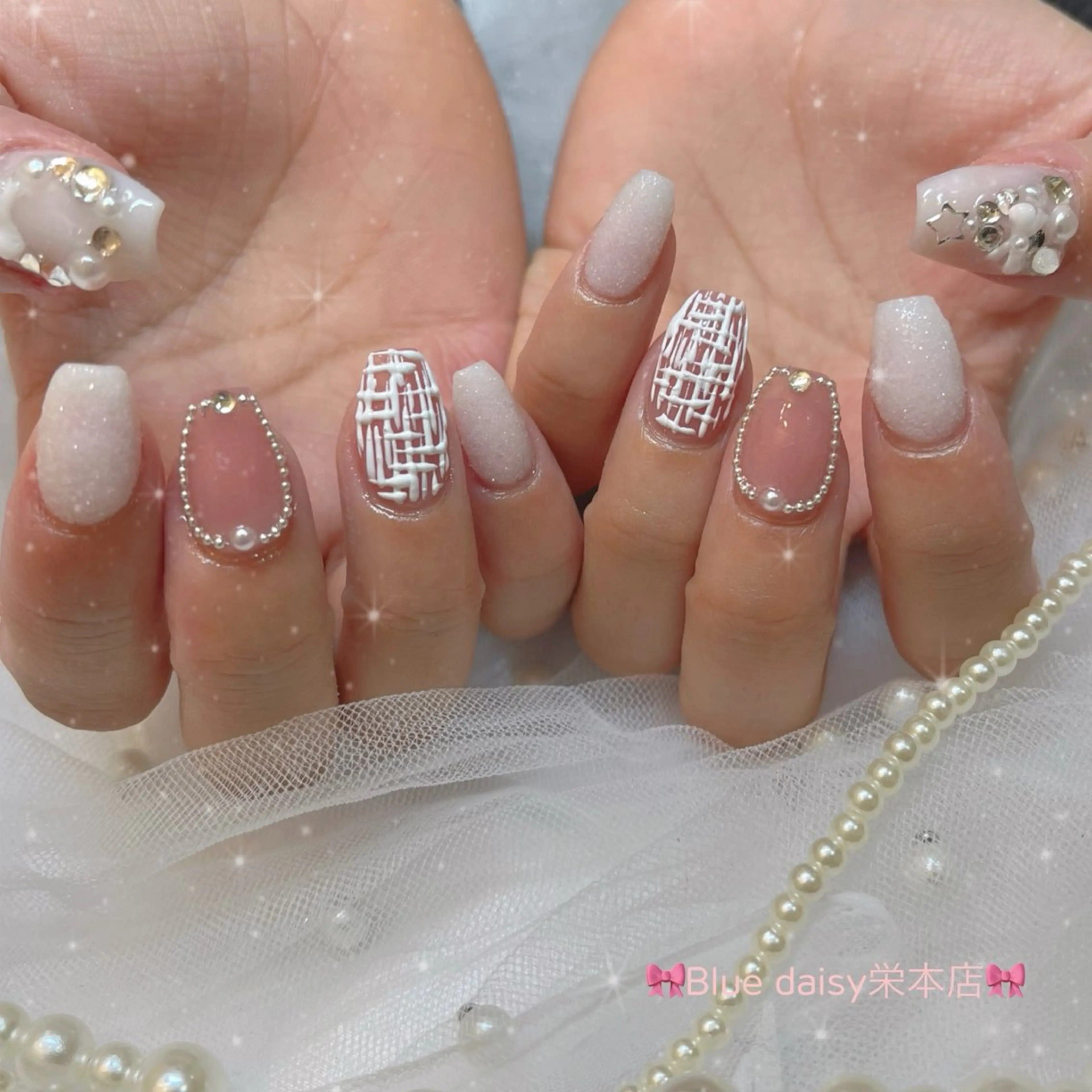 ネイル ツイードネイル ハンドネイル ブルーデイジー栄本店所属・BlueDaisy 栄本店のネイルデザイン