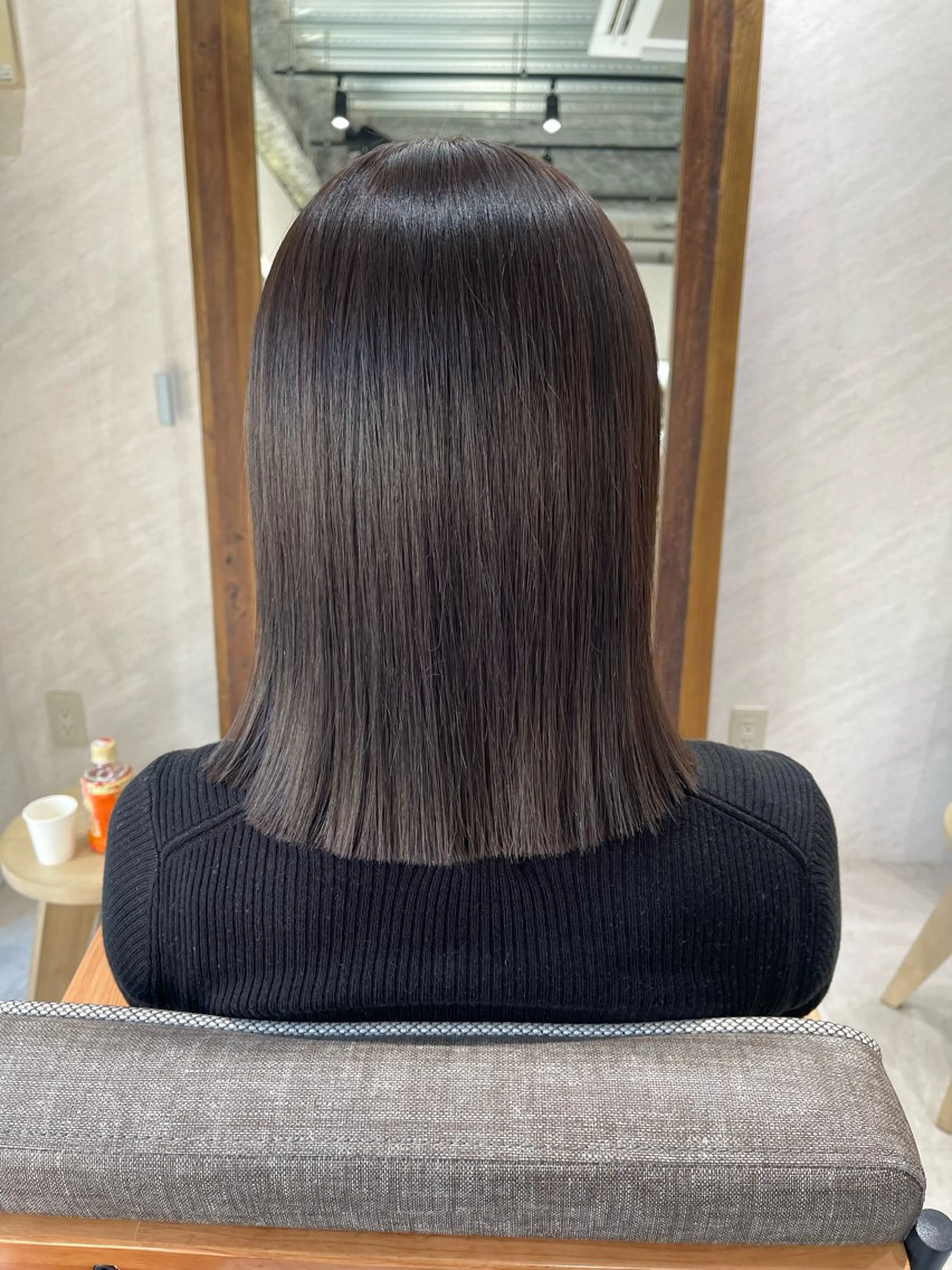 ミディアム カラー グレージュ カット 縮毛矯正 トリートメント 🩵ボブ/レイヤー /髪質改善🩵のヘアスタイル