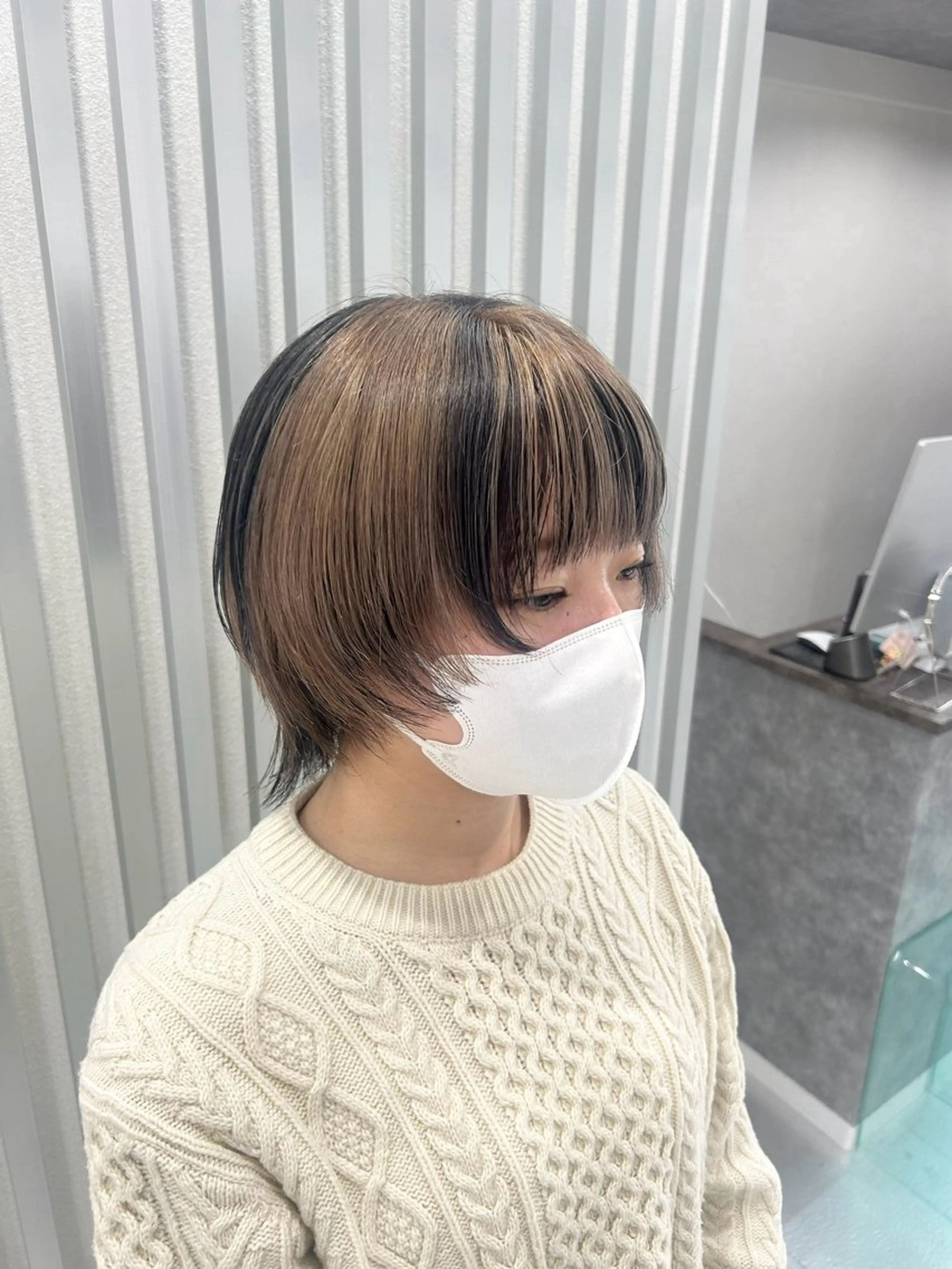 ショート ヘアカラー あやめ🪽 オリーブ/ハイトーンのヘアスタイル