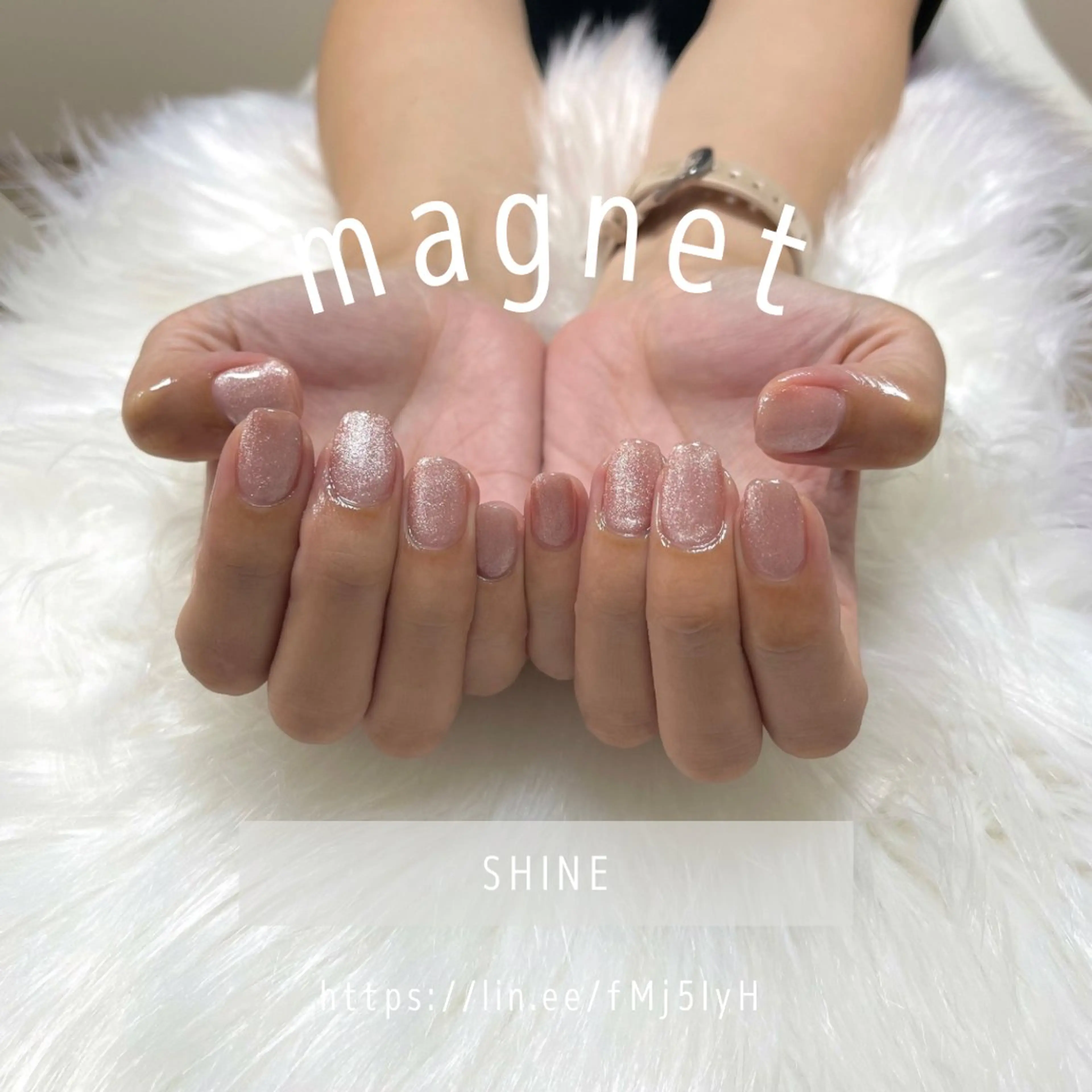 ネイル マグネットネイル ピンク SHINE nail salonのネイルデザイン