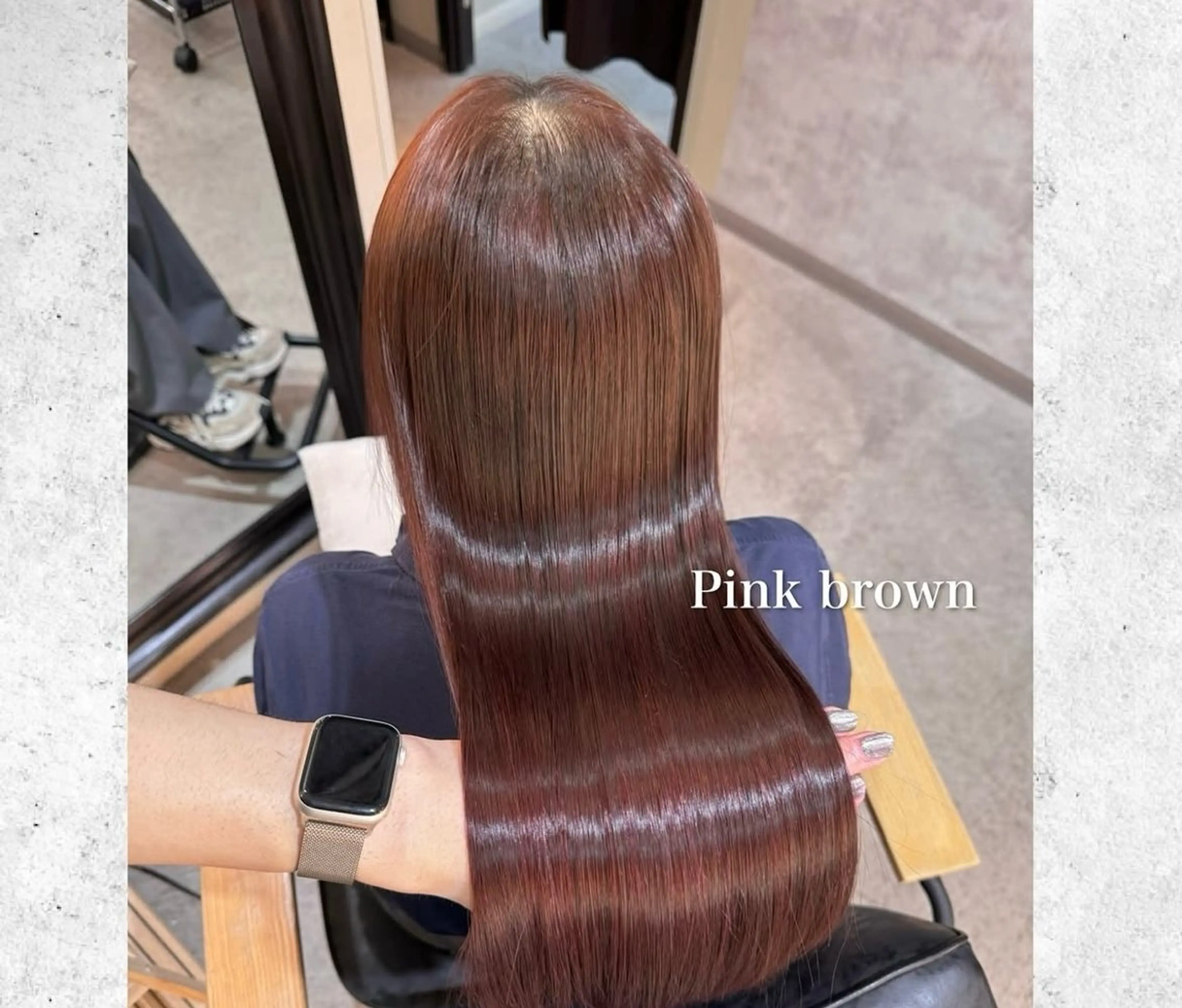 ロング カラー パーマ ブラウンカラー ケアカラー ピンクカラー ピンクブラウン 髪質改善 ヘアカラー 縮毛矯正 表参道/ハイライト バレイヤージュのヘアスタイル