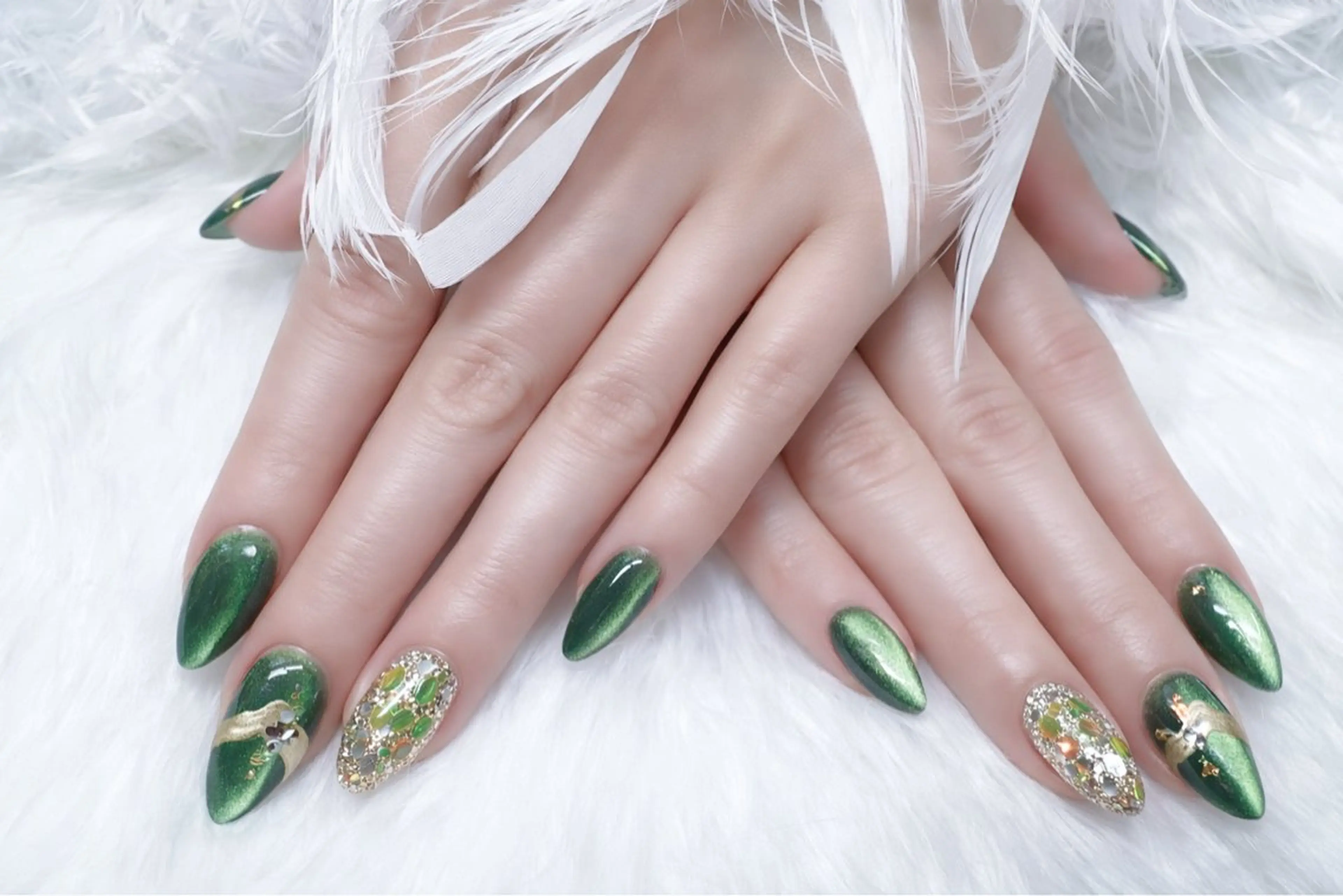 ネイル マグネットネイル ミラーネイル YCY サロンのネイルデザイン