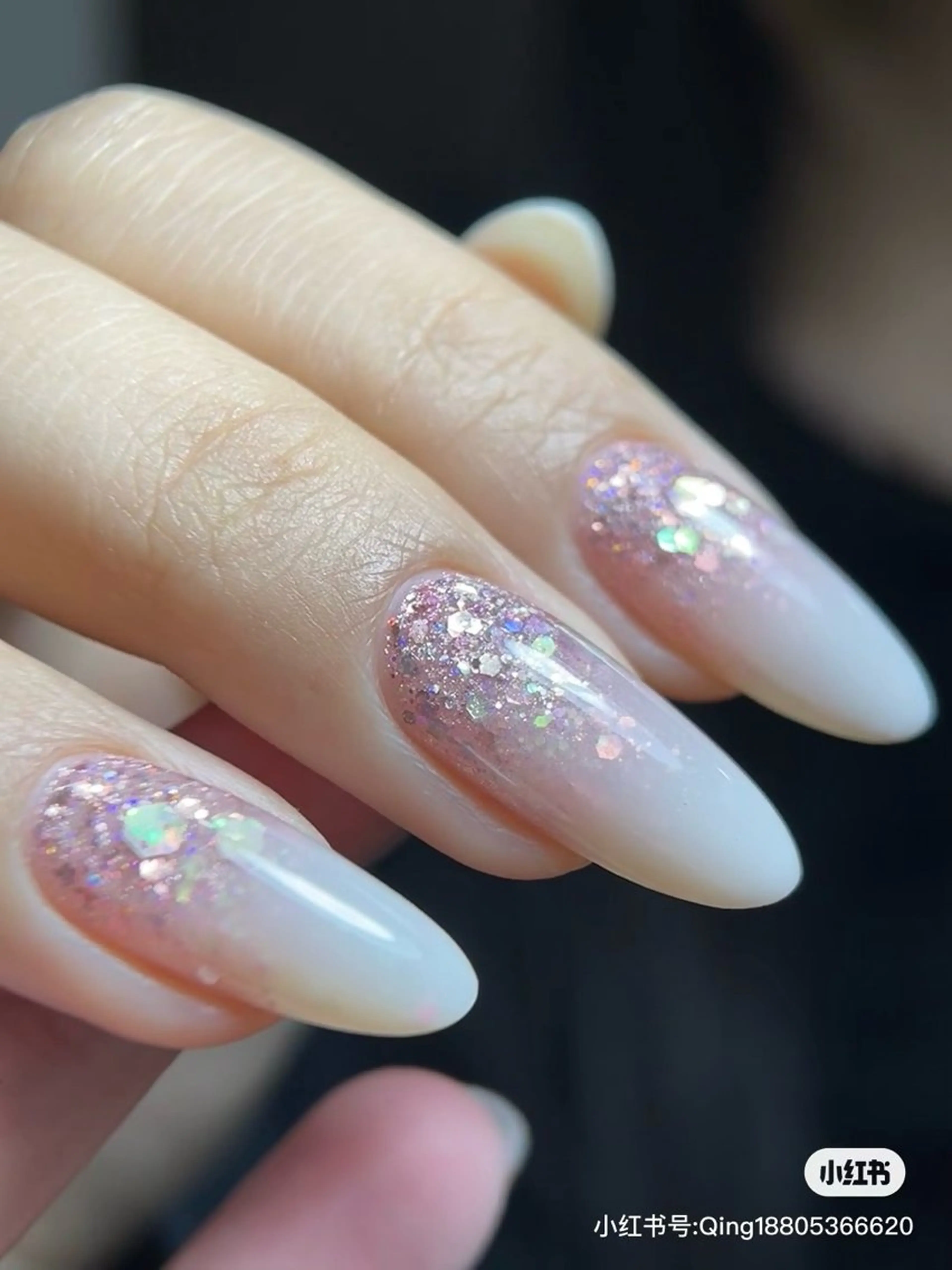 ネイル グラデーション ラメ(グリッター) ラメグラデーション カジ Watariのネイルデザイン