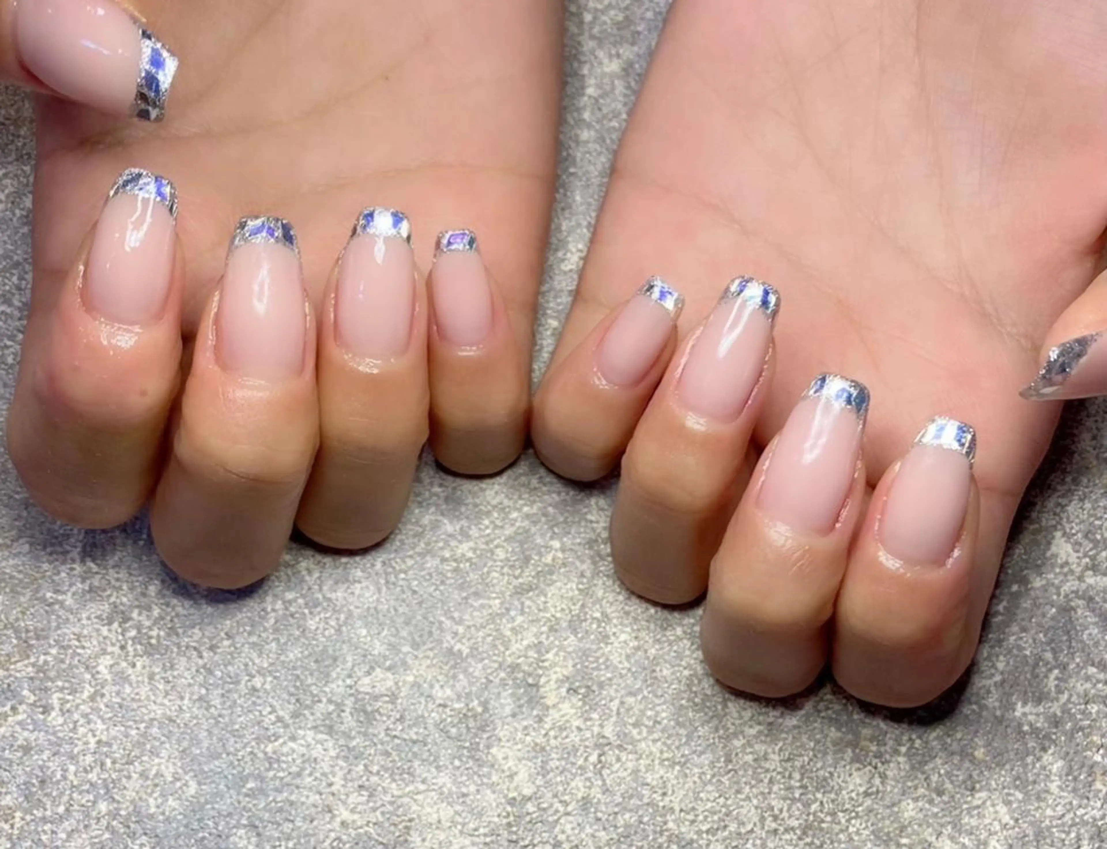 ネイル フレンチネイル ガラスフレンチ ハンドネイル Lino+ ネイル&よもぎ蒸しのネイルデザイン