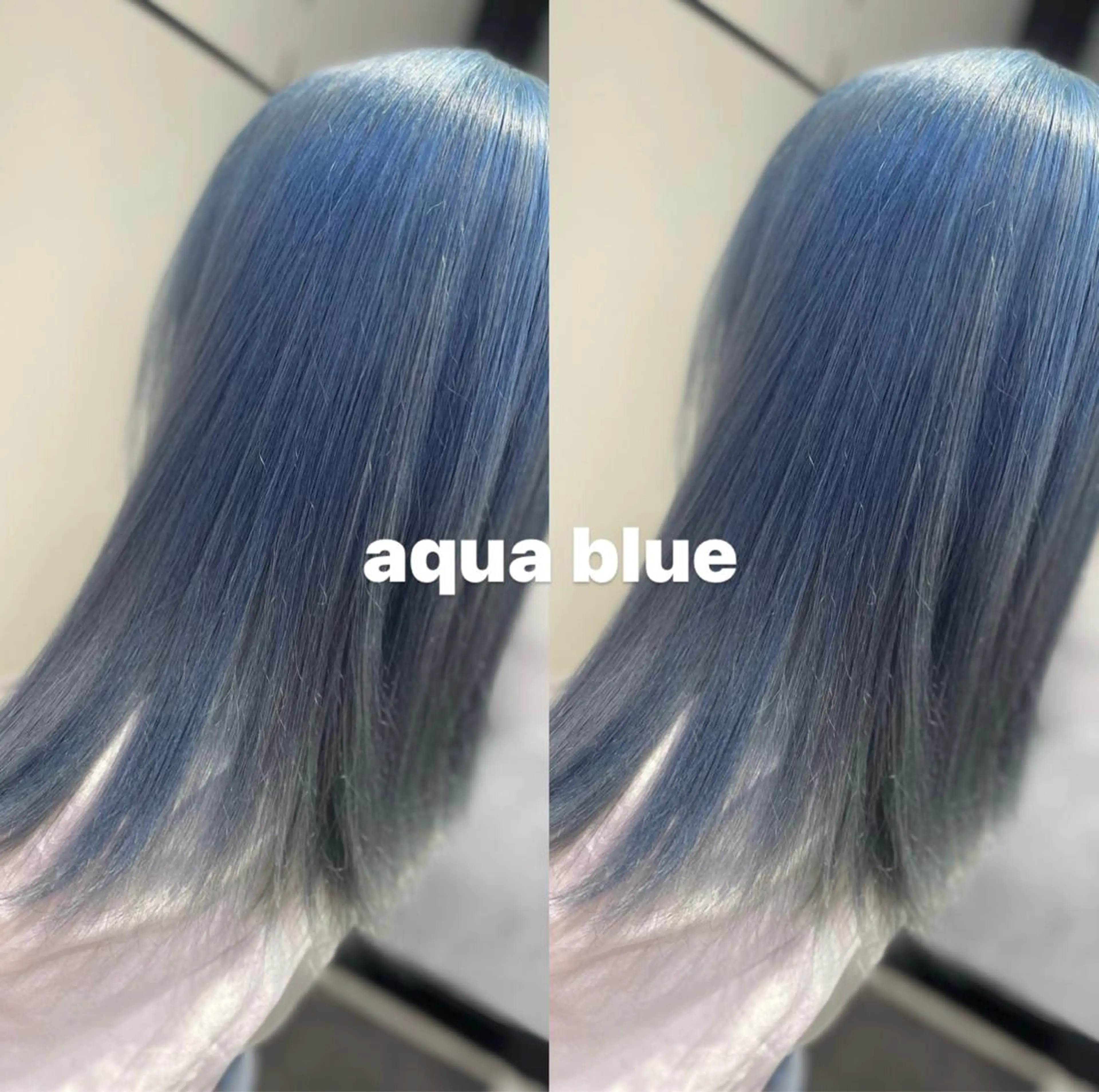 カラー バレイヤージュ 黒髪 ブリーチ ブルーカラー ブルーブラック ヘアカラー 🦋ami/浦和 ブリーチ／韓国🦋のヘアスタイル