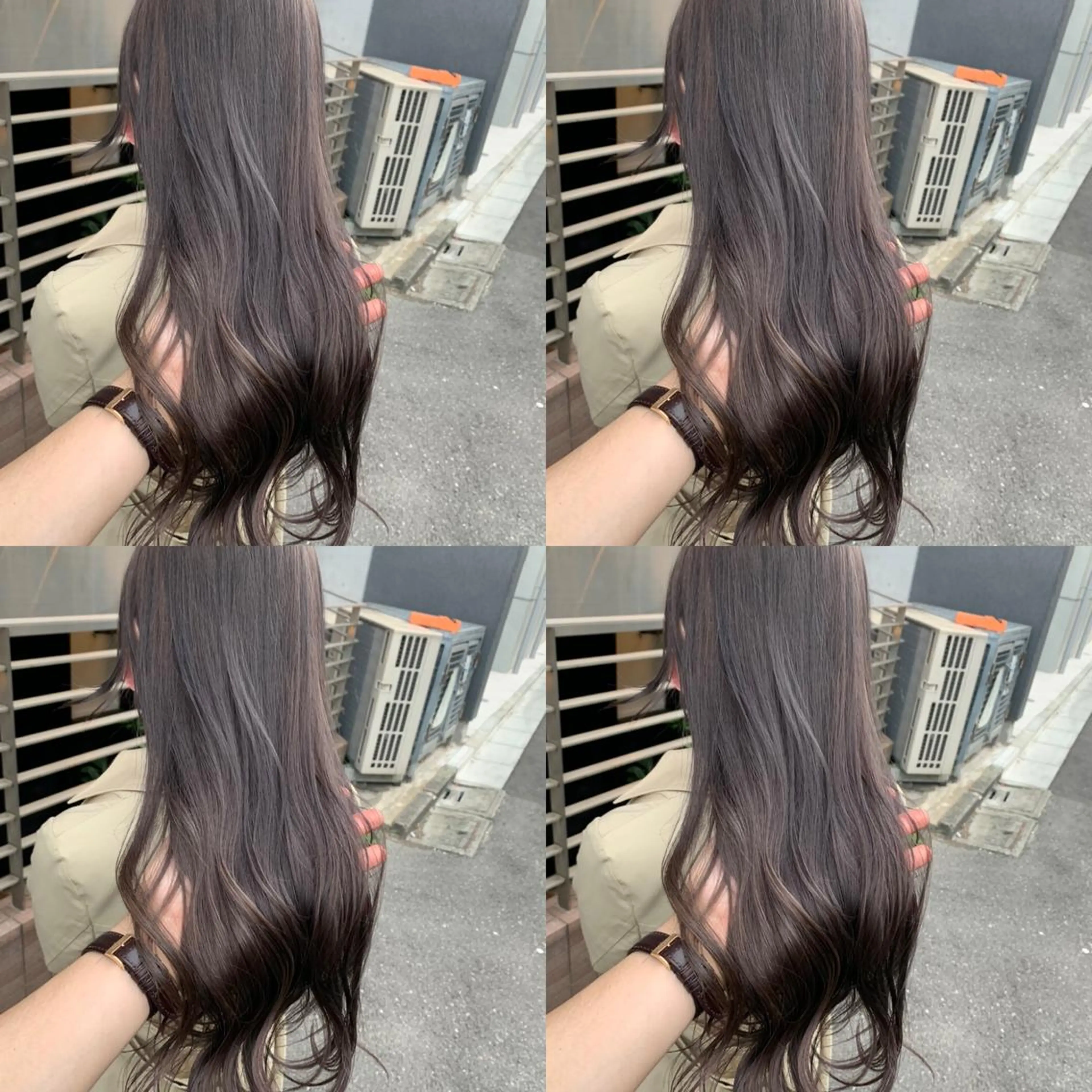 ロング カラー ダークシルバー シルバー ✨髪質改善✖︎顔周り レイヤー✨ナカムラのヘアスタイル