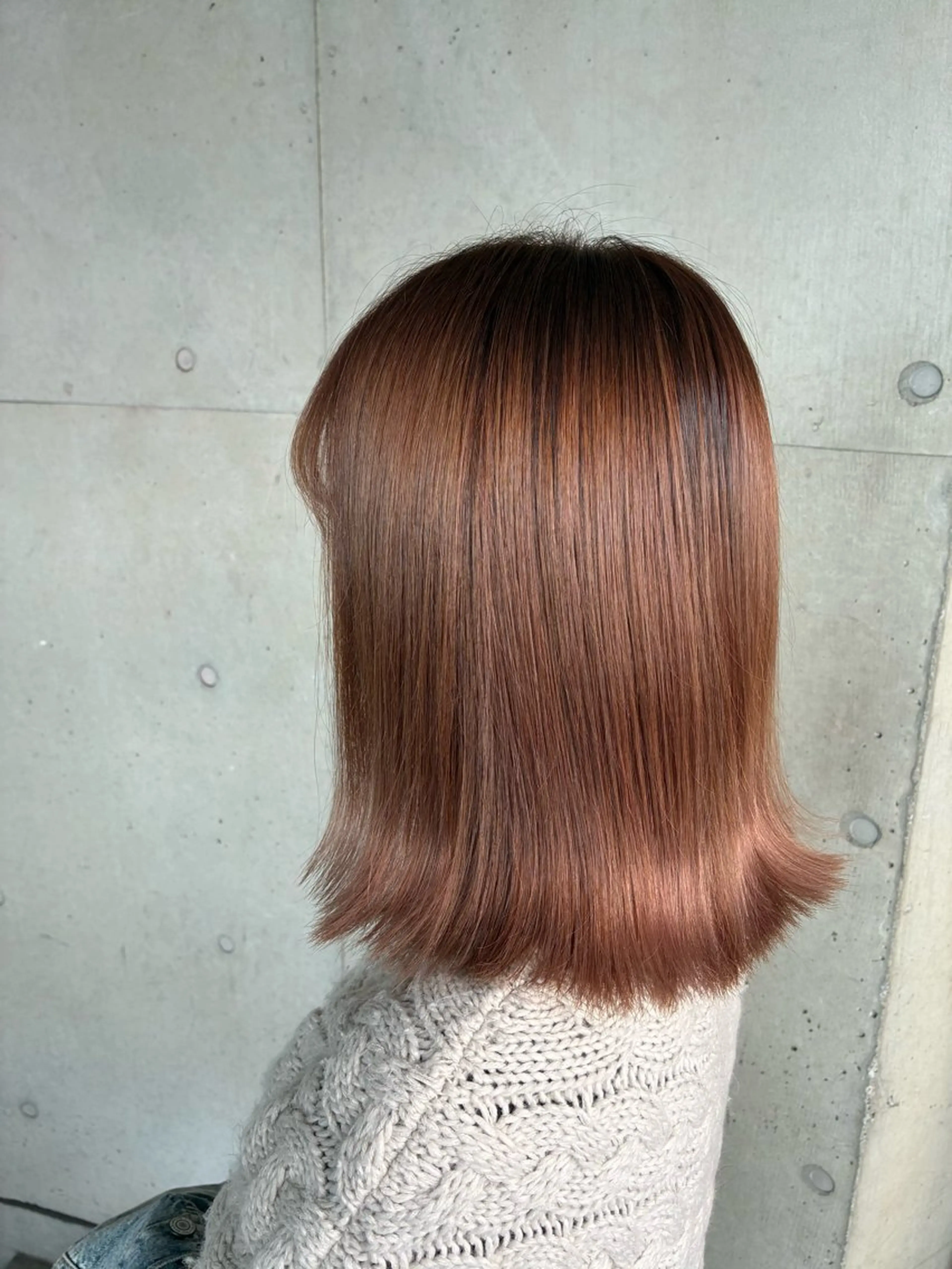 ミディアム カラー ブラウンカラー 透明感カラー ピンクカラー ピンクブラウン LUMDERICA 渡辺千晶のヘアスタイル