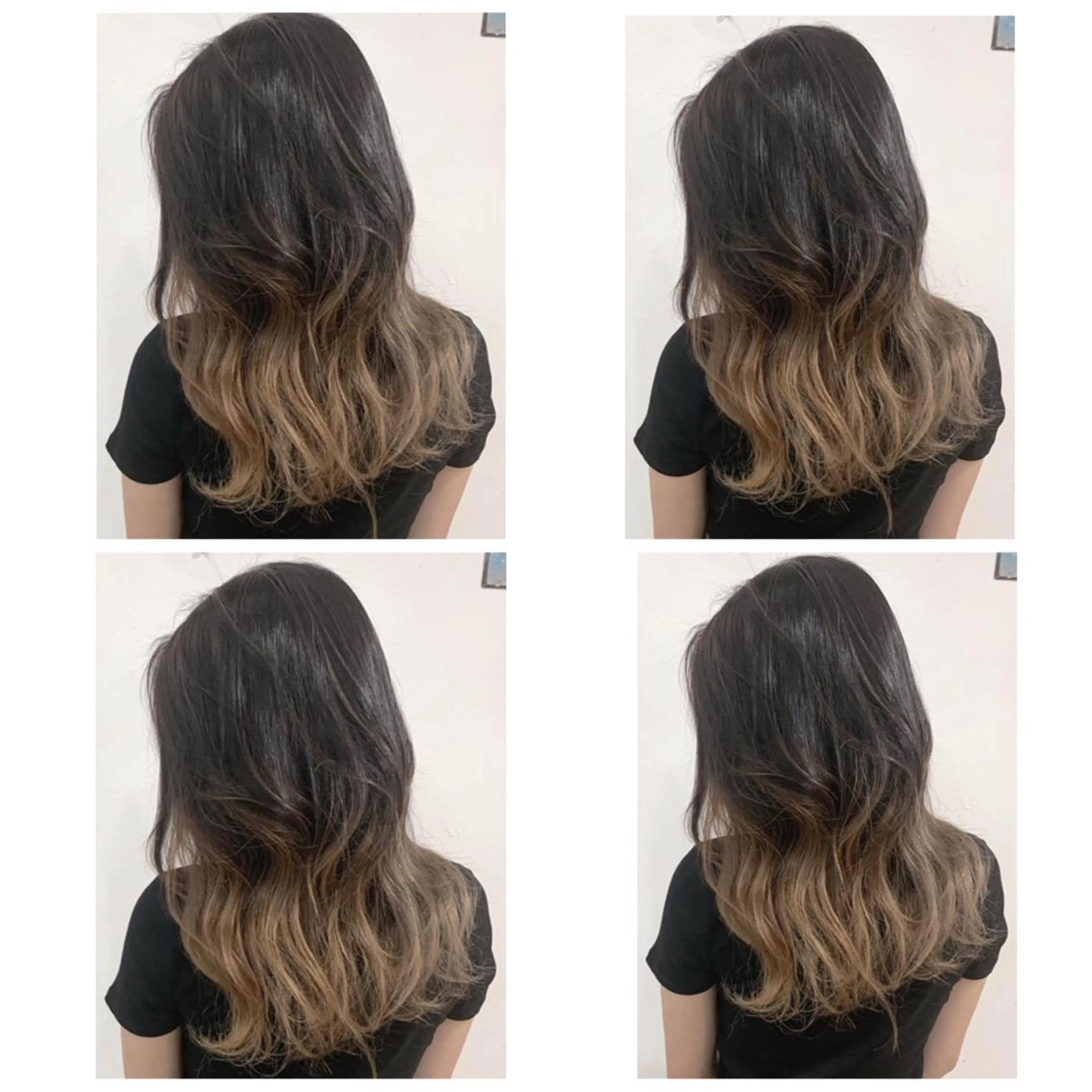 セミロング カラー アッシュ バレイヤージュ ブリーチ デザインカラー グレージュ カット ヘアカラー トリートメント 京都大人女性ショート 徒歩1分/秋山のヘアスタイル