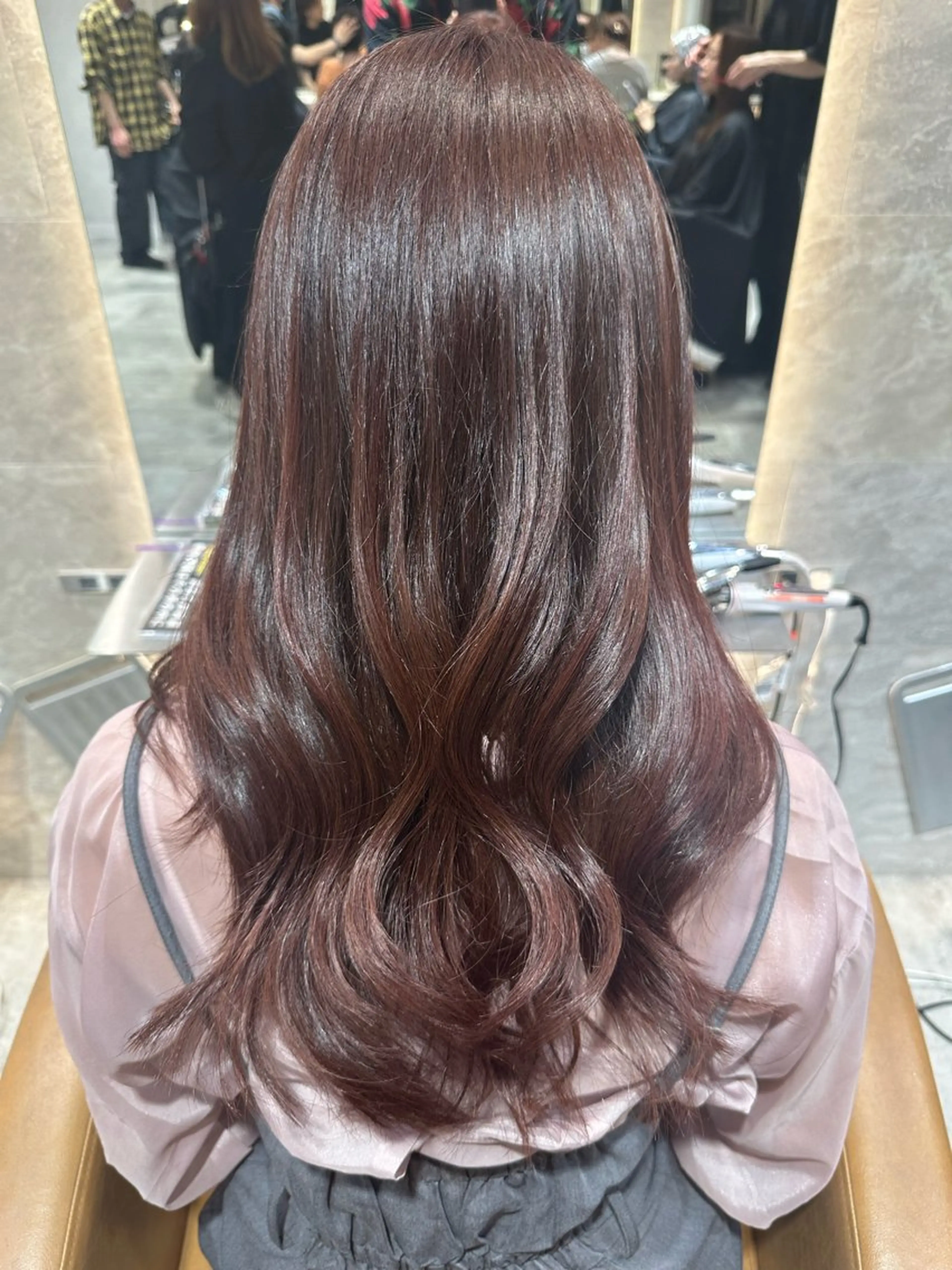 ロング カラー ベージュカラー ブリーチ ダブルカラー ブリーチなしカラー ピンクカラー レイヤー/艶髪/ 髪質改善/YUYAのヘアスタイル