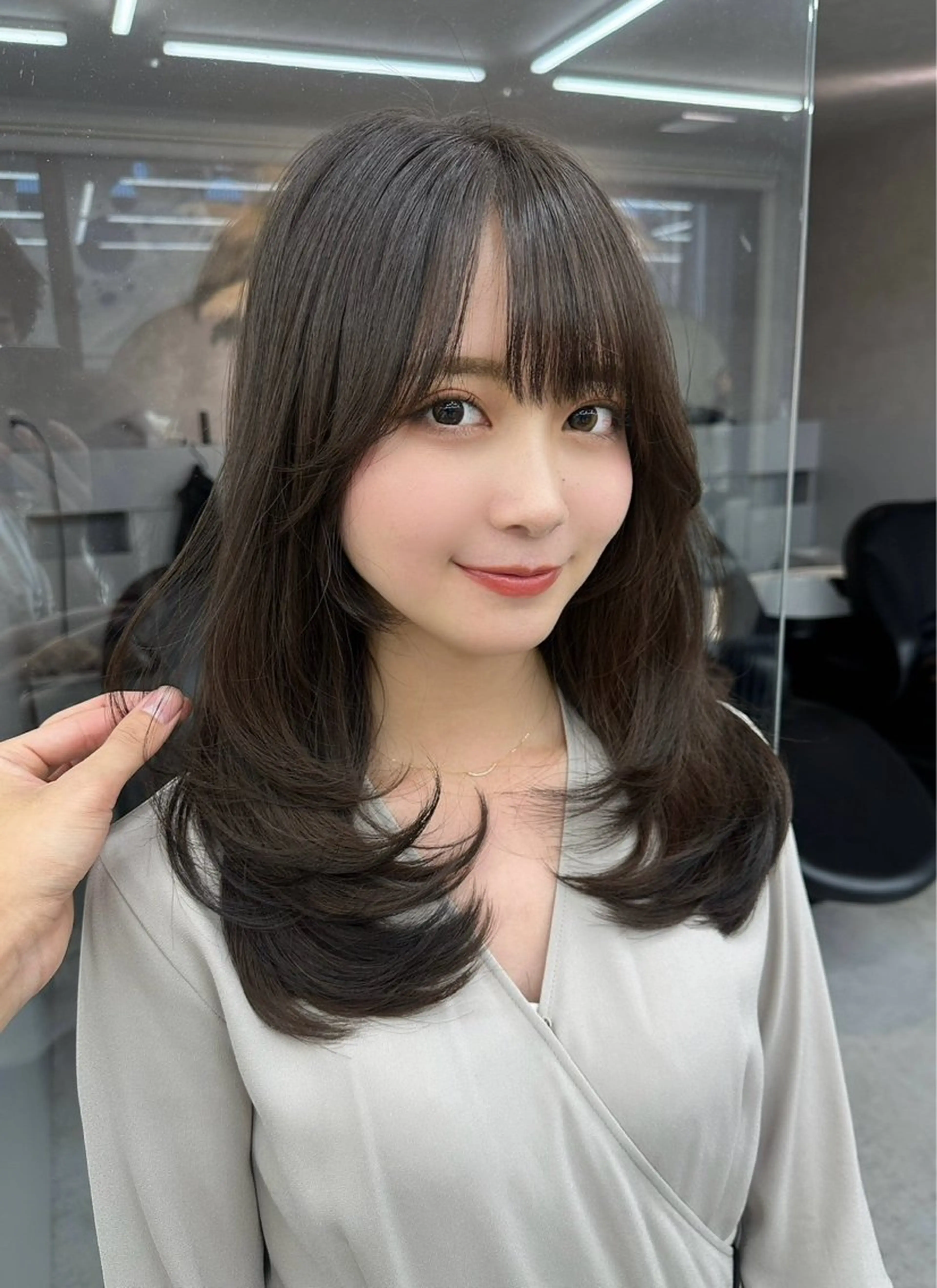 カラー ブリーチなし透明感 カラー🩵/りおのヘアスタイル