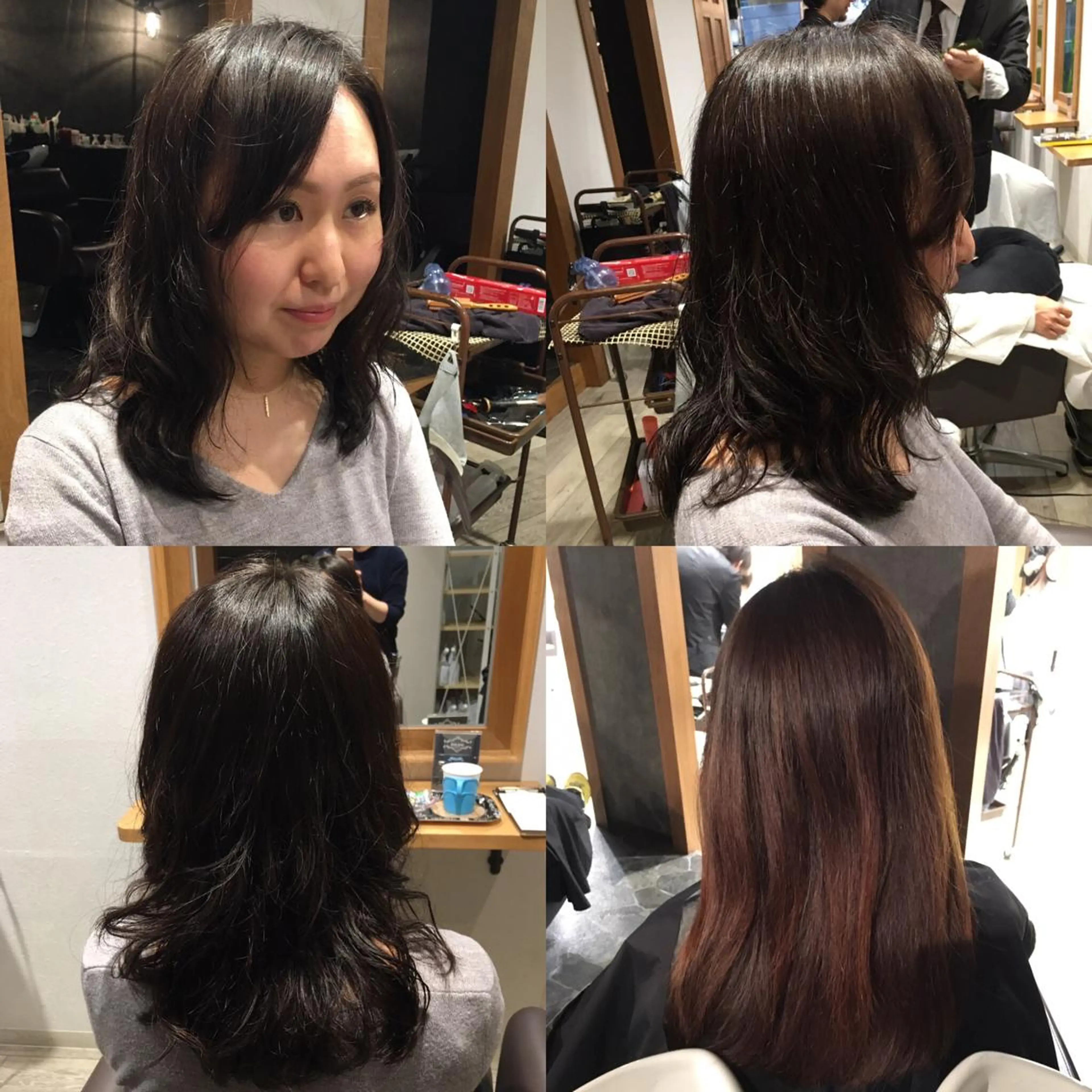 セミロング セミロングパーマ ラベンダーブラウン レイヤーカット TELA HAIR 幕張本郷店　千尋のヘアスタイル