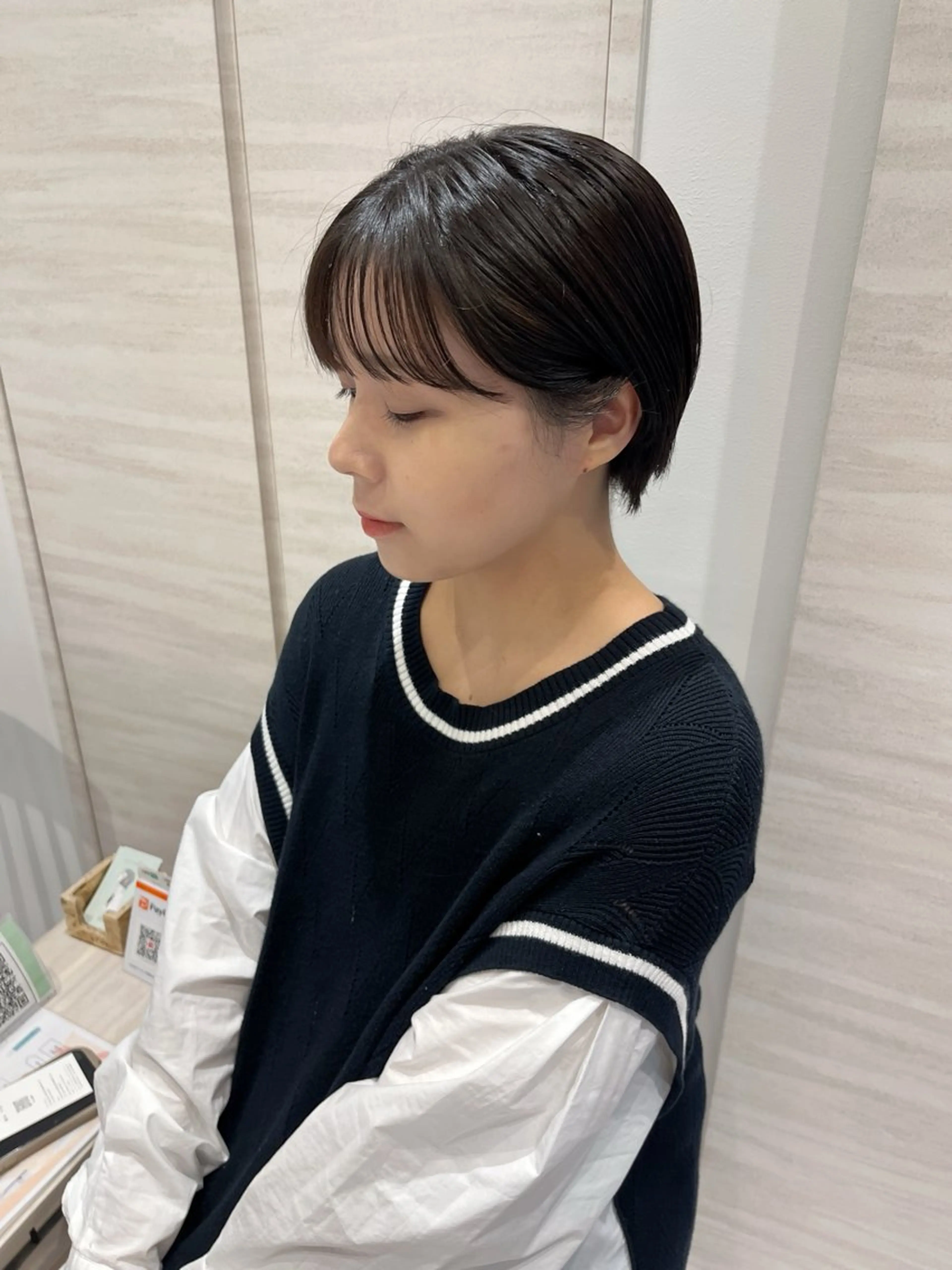 ショート 丸みショート ショートヘア 小顔カット Chiho / 梅田 / ボブ/ パーマのヘアスタイル