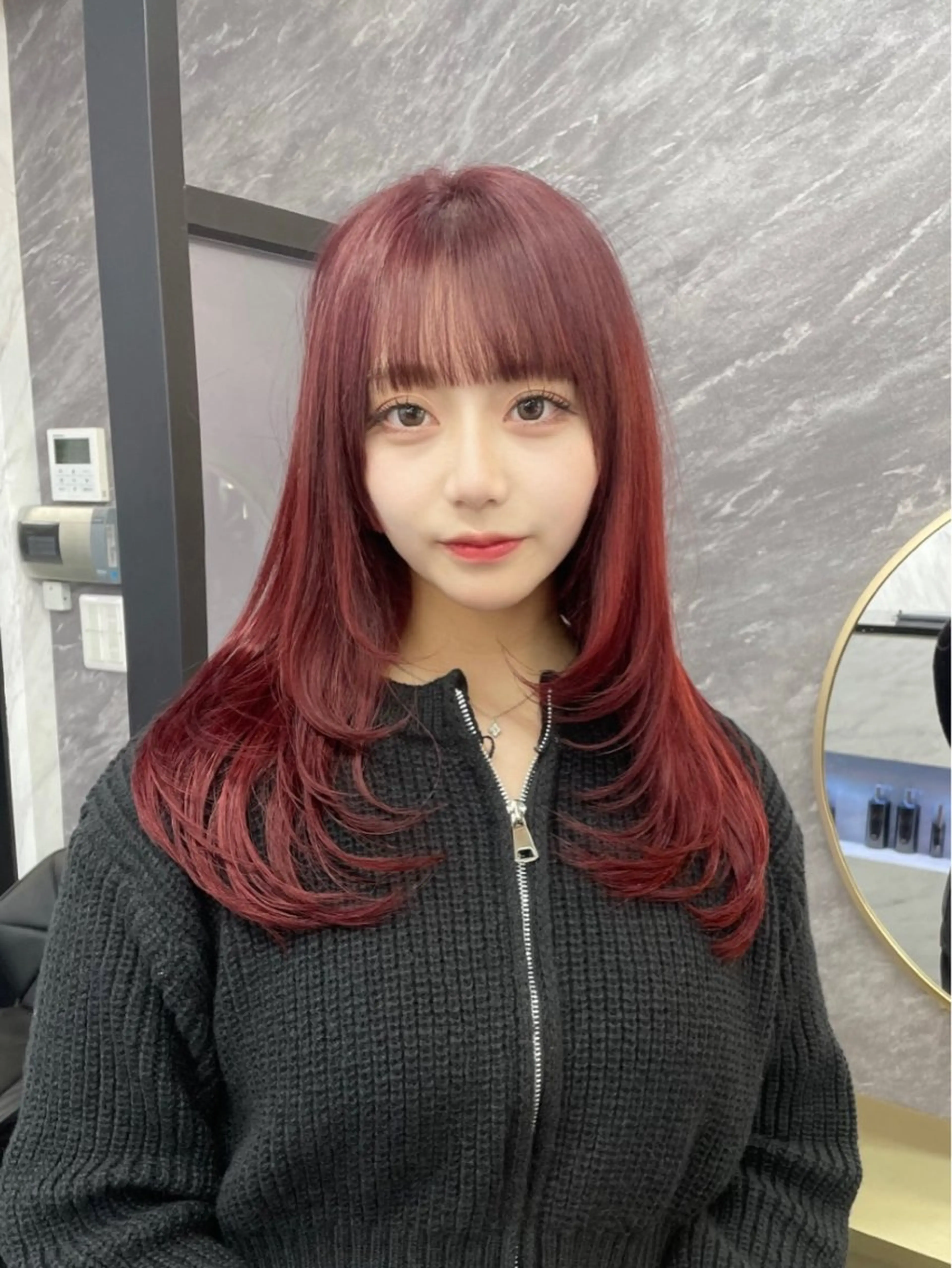 韓国風レイヤーカットの写真