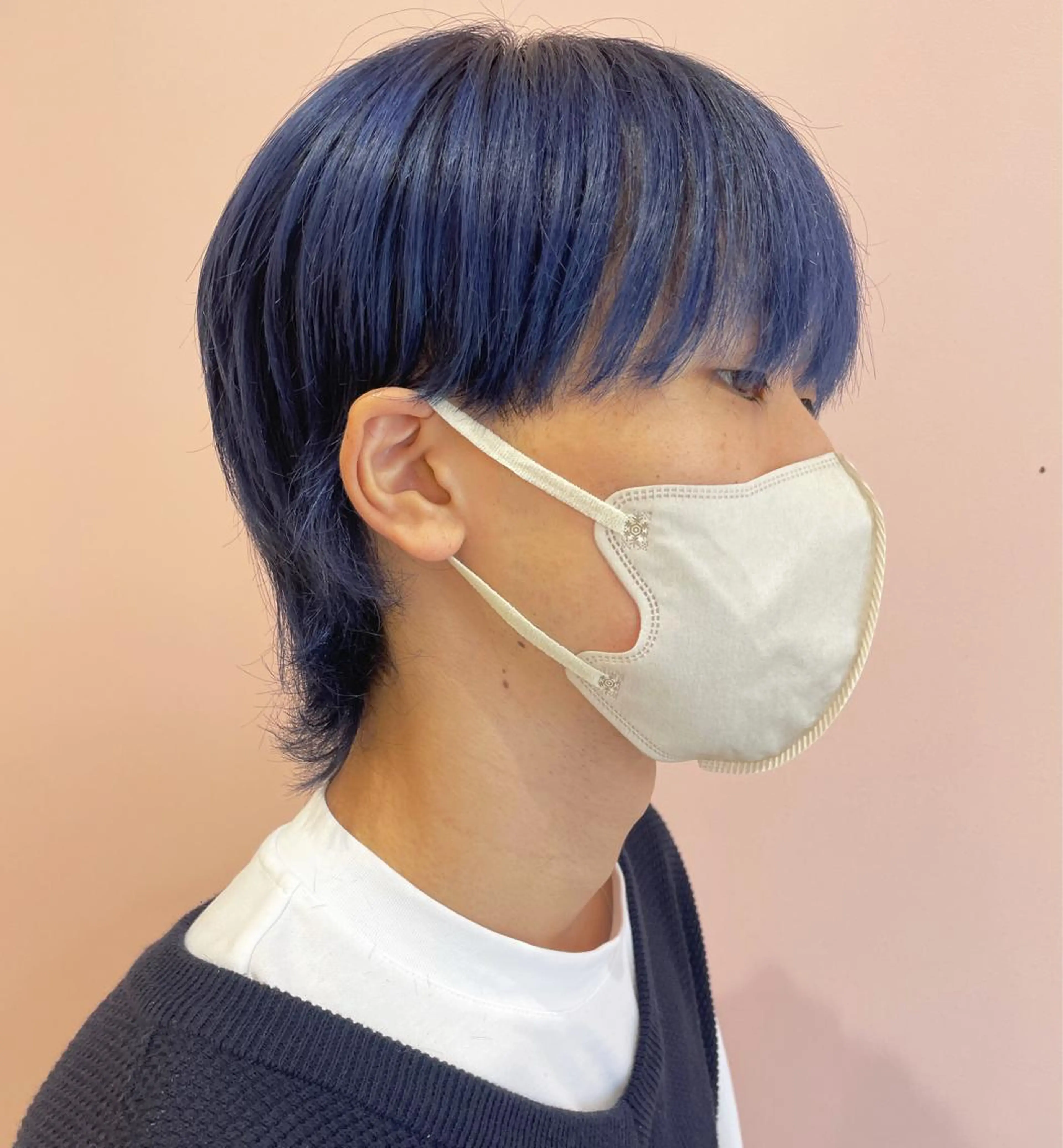 カラー メンズ ブルーカラー ブルーラベンダー ラベンダーカラー カット ヘアカラー トリートメント レイヤー/ウルフ/ ハイトーンchimiのヘアスタイル