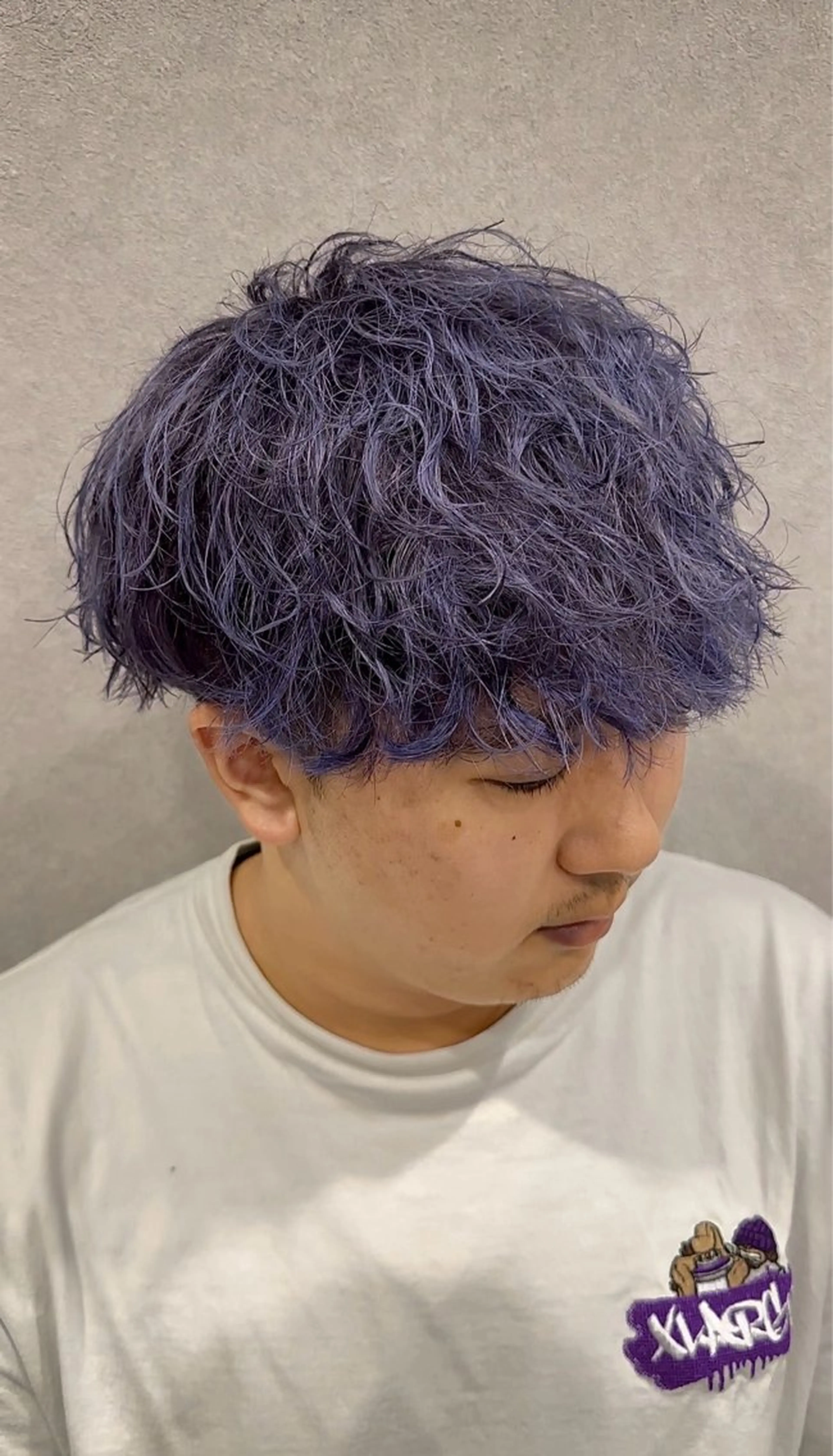 ミディアム カラー パーマ ヘアアレンジ メンズ マッシュ ラベンダーカラー メンズNo.1美容師 Coshoのヘアスタイル