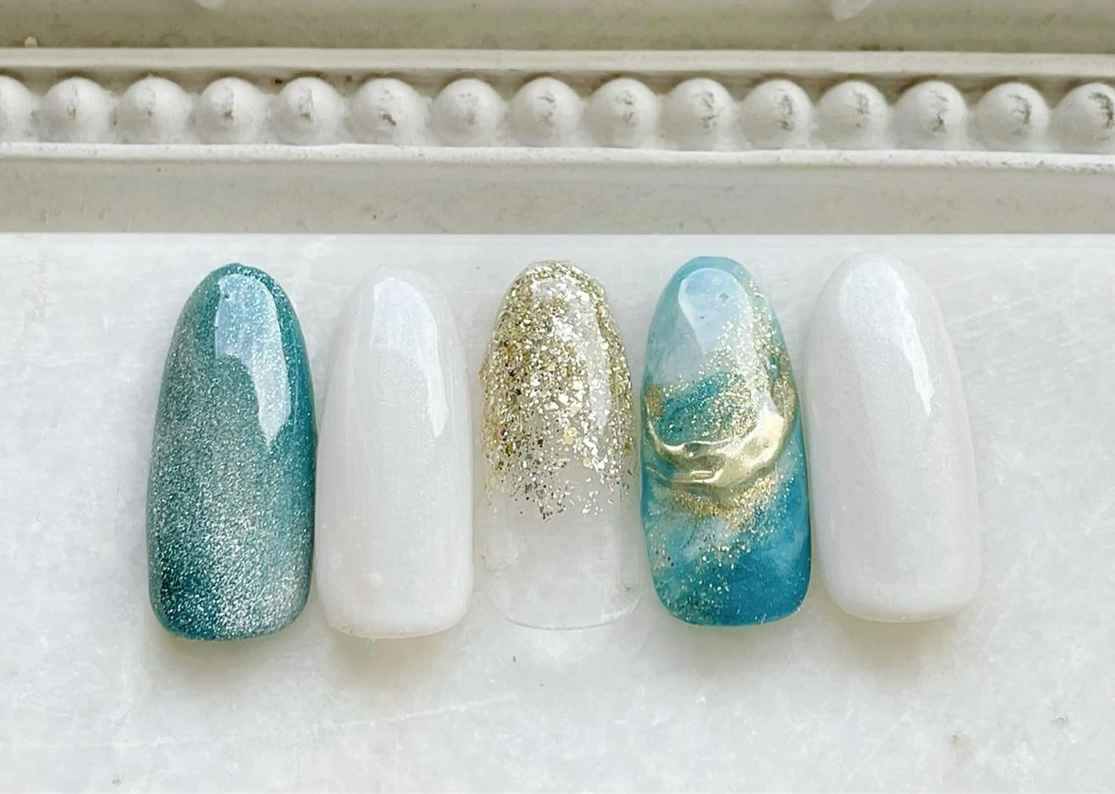 ネイル ジェルネイル マグネットネイル ニュアンスネイル パラジェル 夏ネイル ハンドネイル Satomi  のネイルデザイン