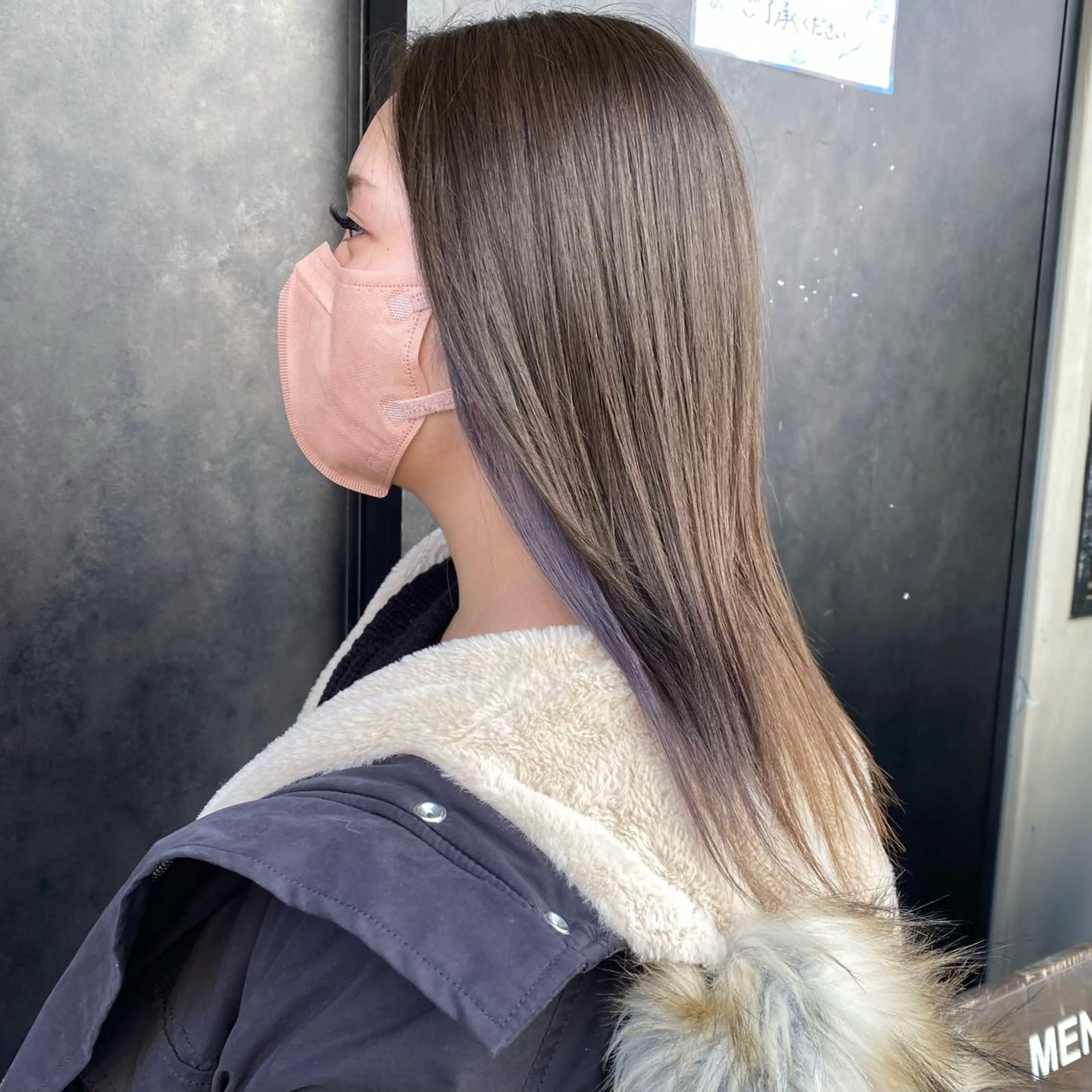 カラー グレージュ ラベンダーカラー シルバー カット ヘアカラー トリートメント 比嘉 陽のヘアスタイル