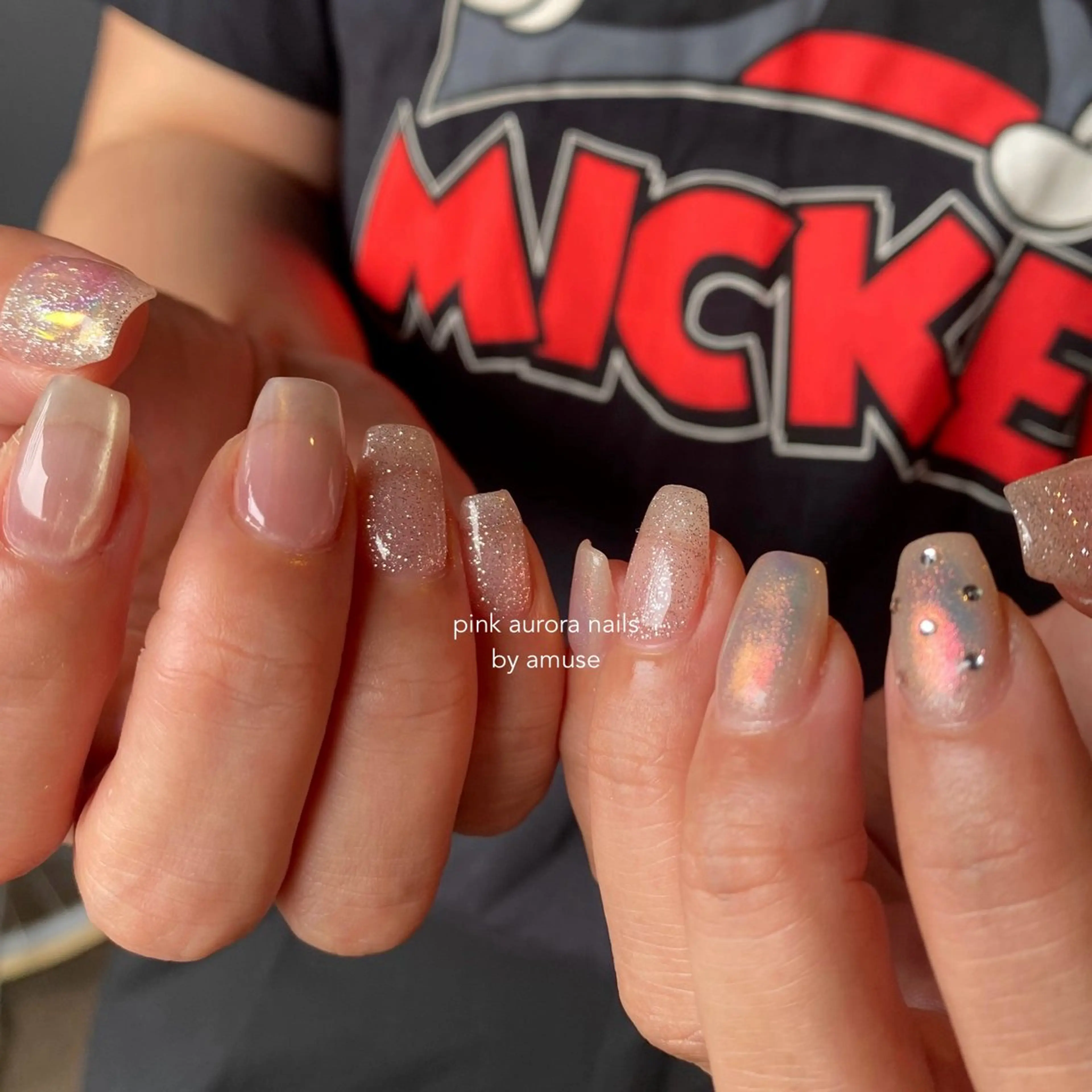 ネイル オーロラネイル フラッシュネイル マグネットネイル ミラーネイル ニュアンスネイル amuse ニュアンス/個性派のネイルデザイン