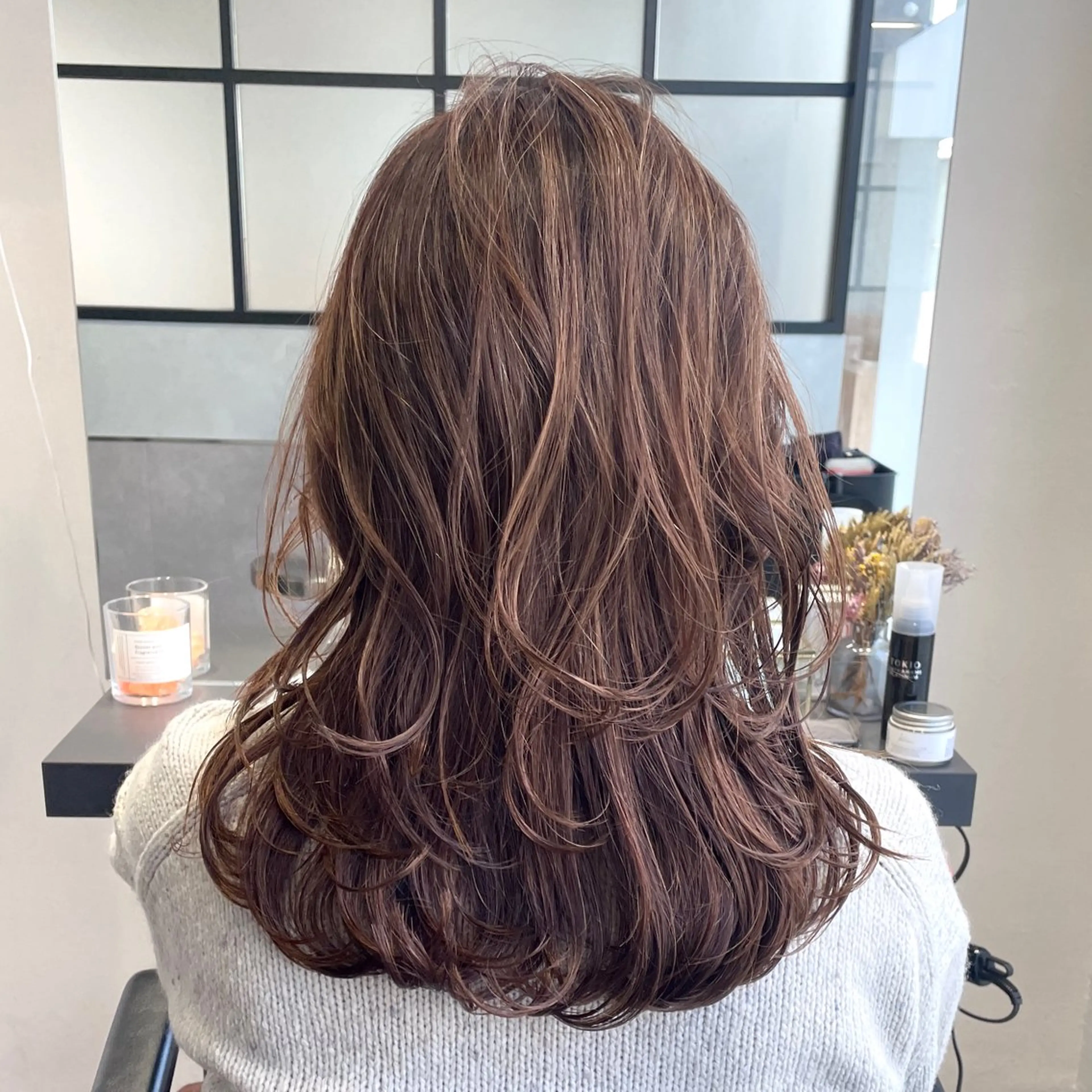 ロング カラー バレイヤージュ ハイライトカラー ハイライト レイヤーカット カット ヘアカラー matka白髪ぼかし 大人ヘア/KEIKOのヘアスタイル