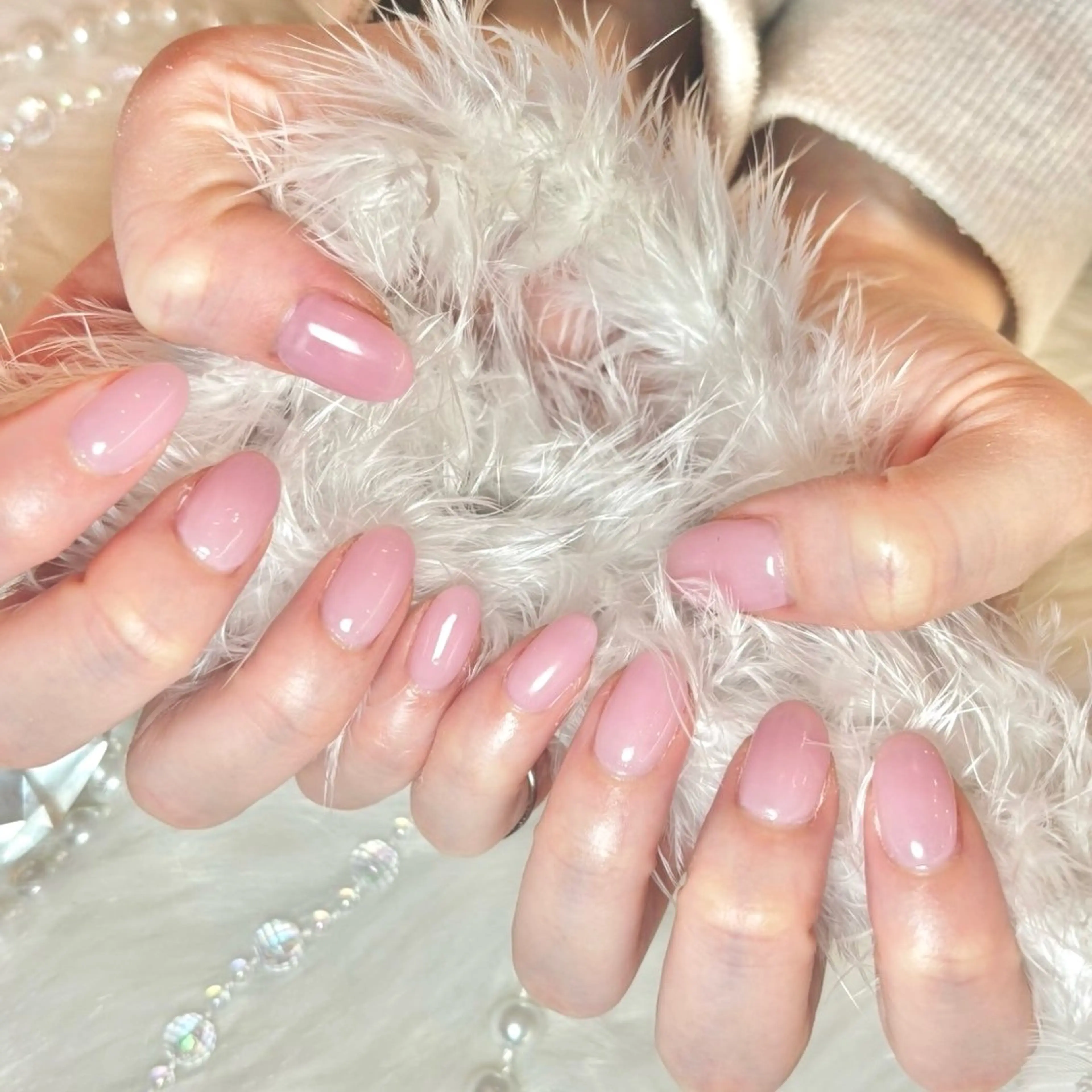 ネイル ジェルネイル ワンカラーネイル ピンク シンプルネイル mio nail TANIのネイルデザイン